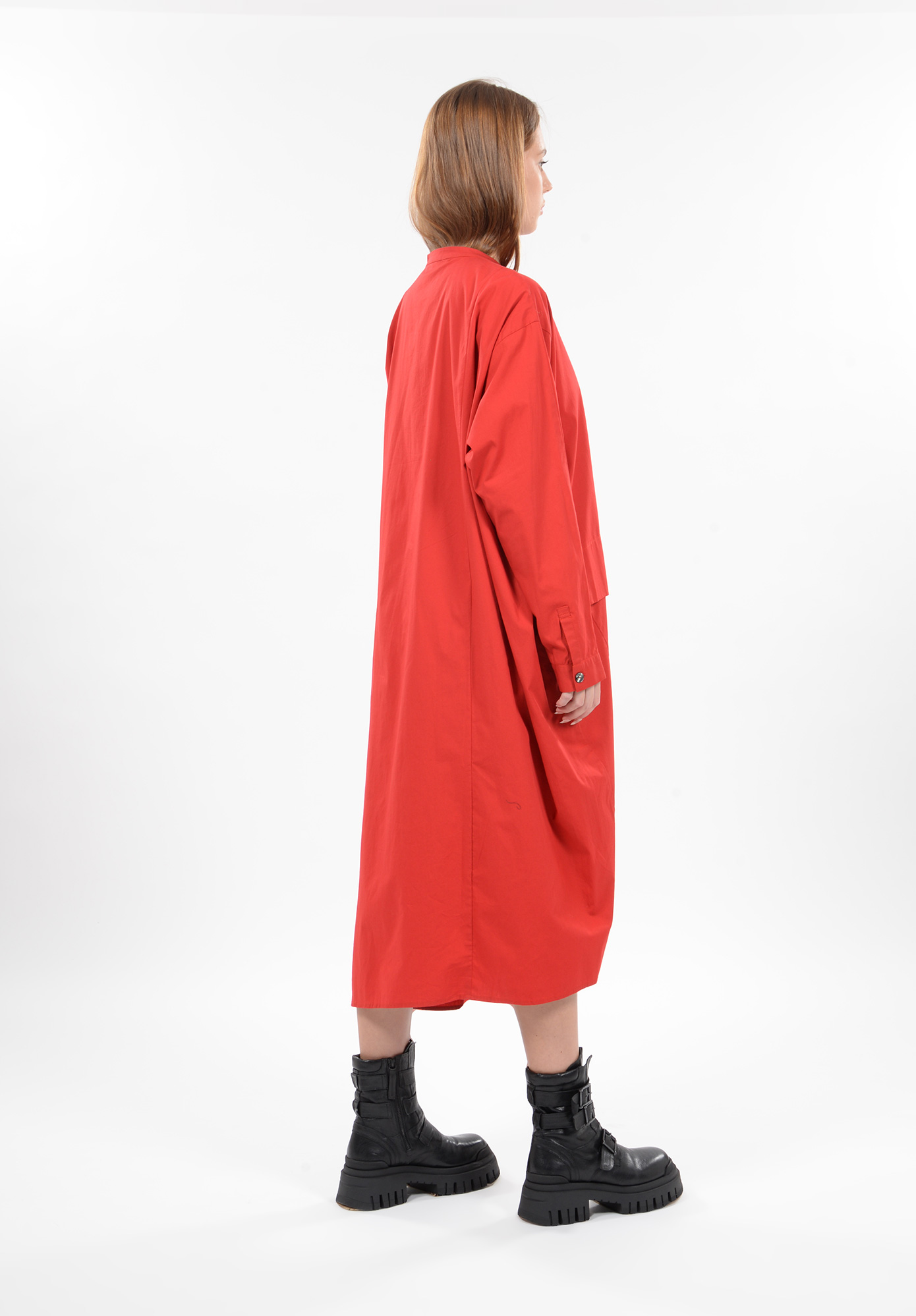 MOYURU - OVERSIZED COTTON DRESS - RED