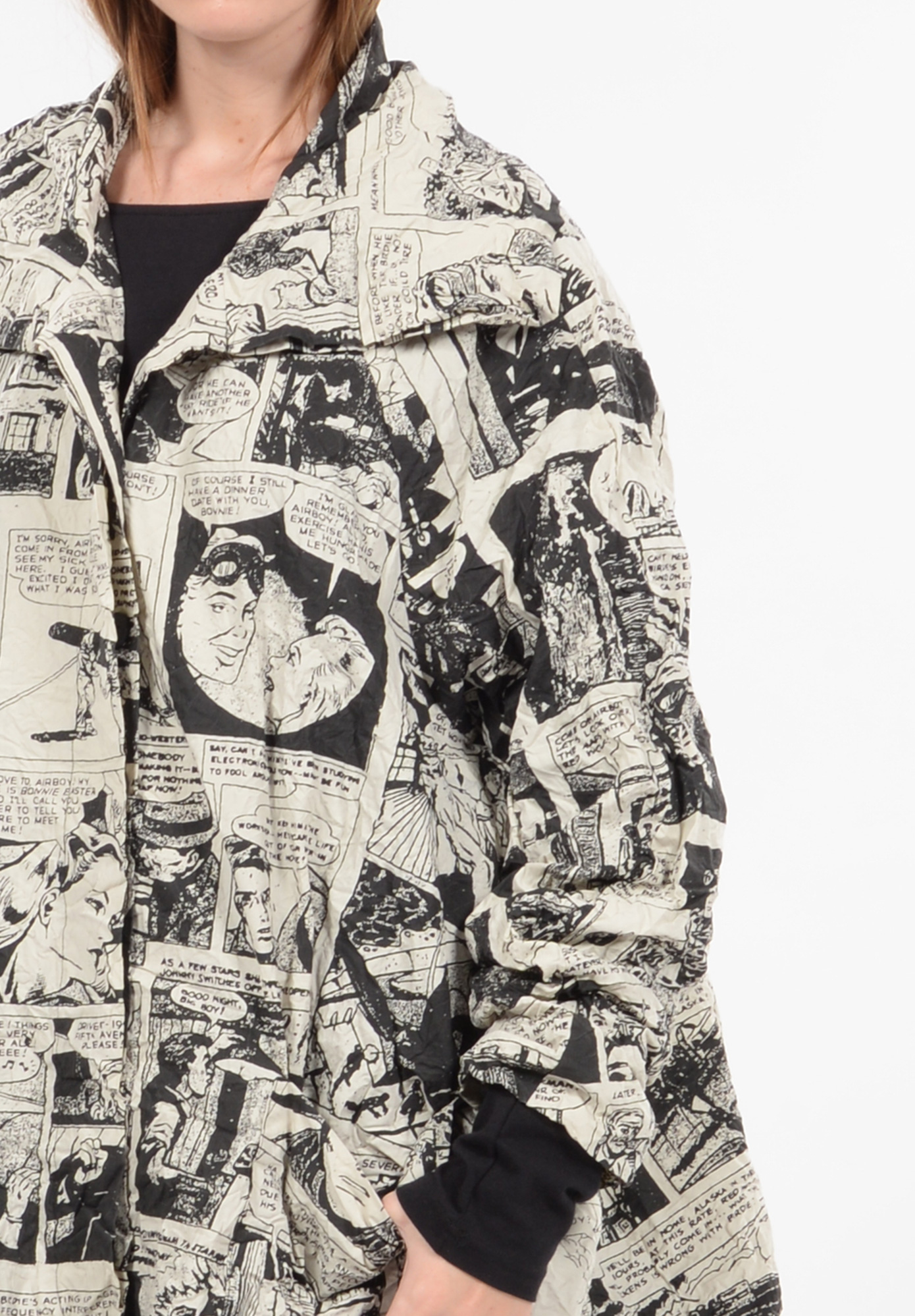 STUDIO RUNDHOLZ - BLACK LABEL - COMIC STRIP CRUSHED COAT - COMIC PRINT