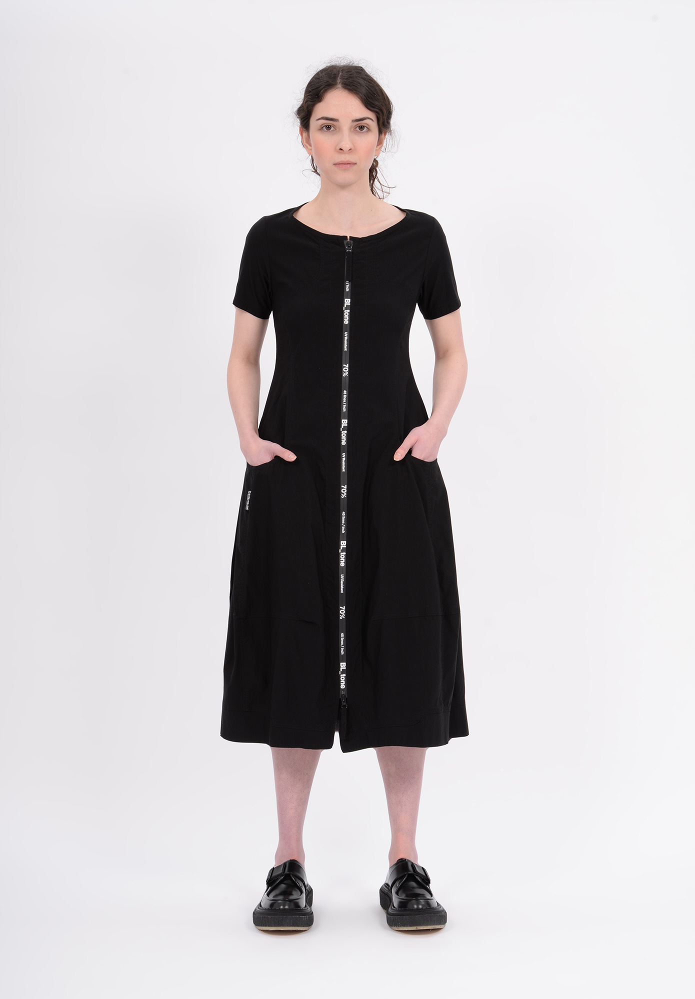 STUDIO RUNDHOLZ - BLACK LABEL - TECHNICAL ZIP FRONT DRESS - BLACK