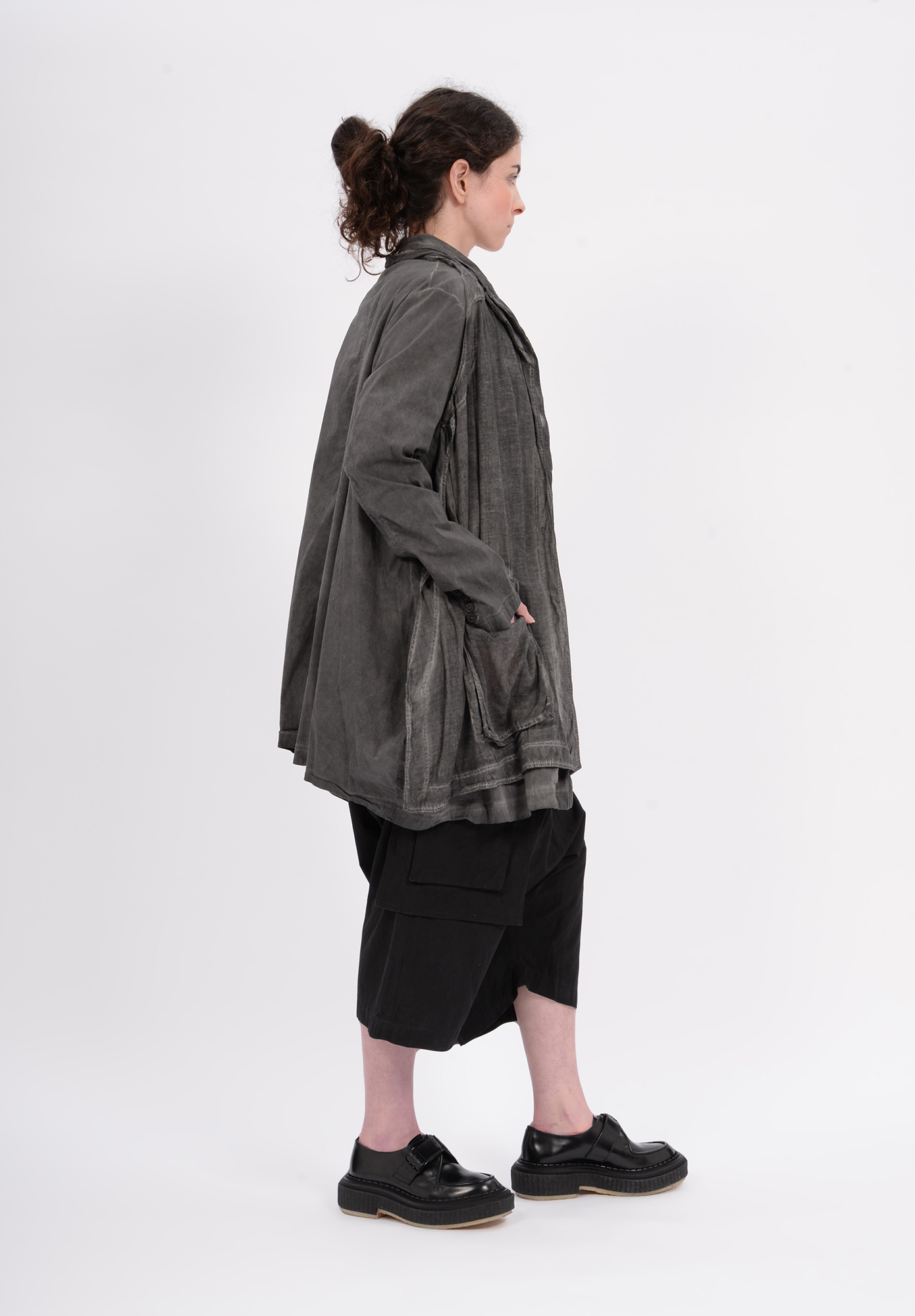 ★2025SS新作★ROLAROLA★VOLUME SLEEVE DOUBLE COAT Plus-Size-Double-Breasted-Tie-