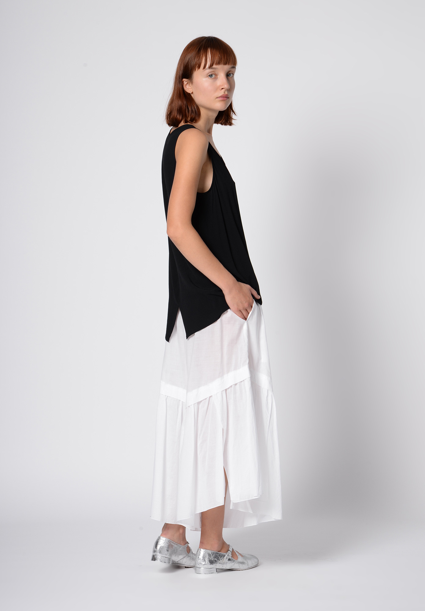 MOYURU -  GATHER PANT - WHITE