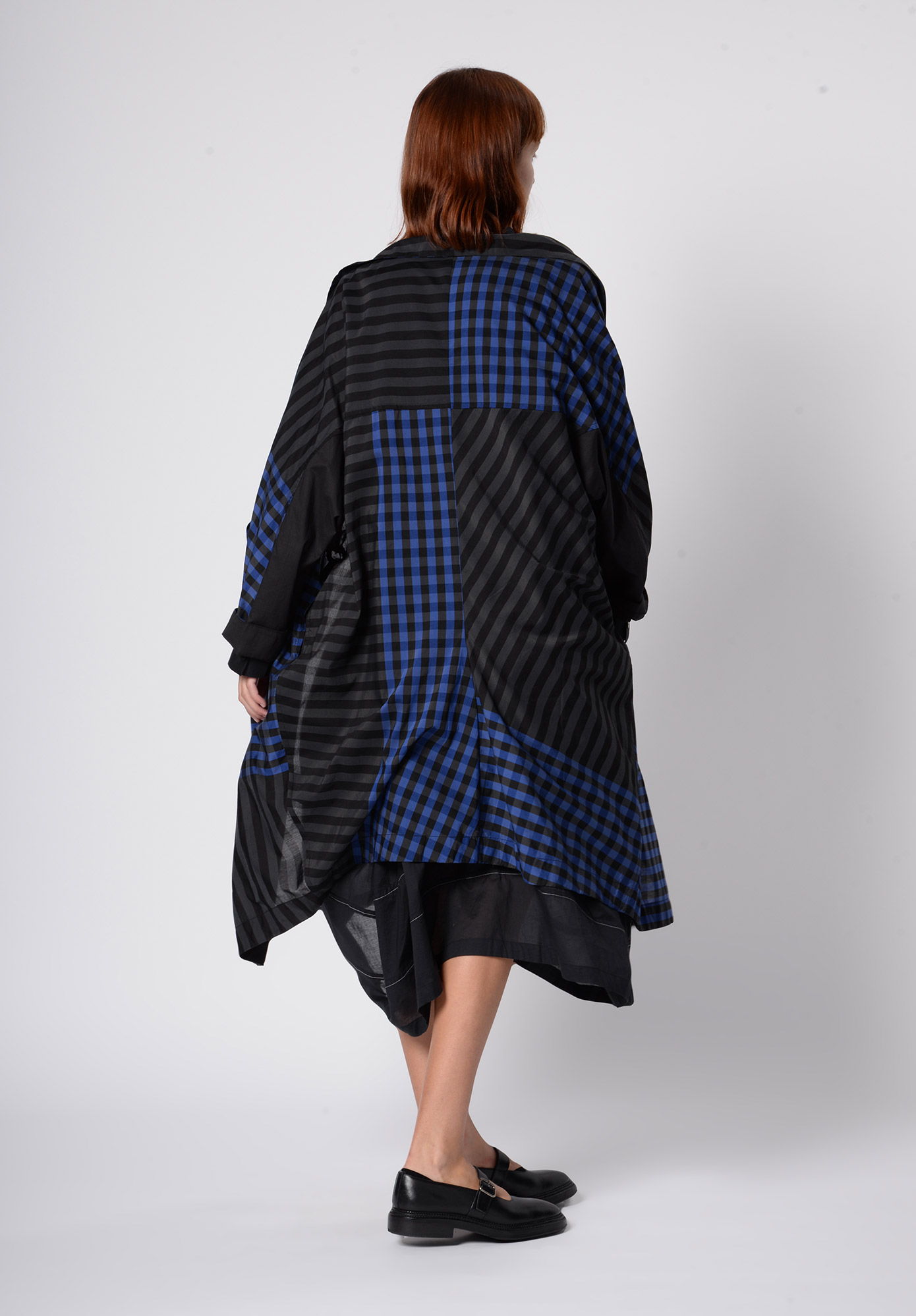 MOYURU -  PATCHWORK DUSTER JACKET - BLUE COMBO