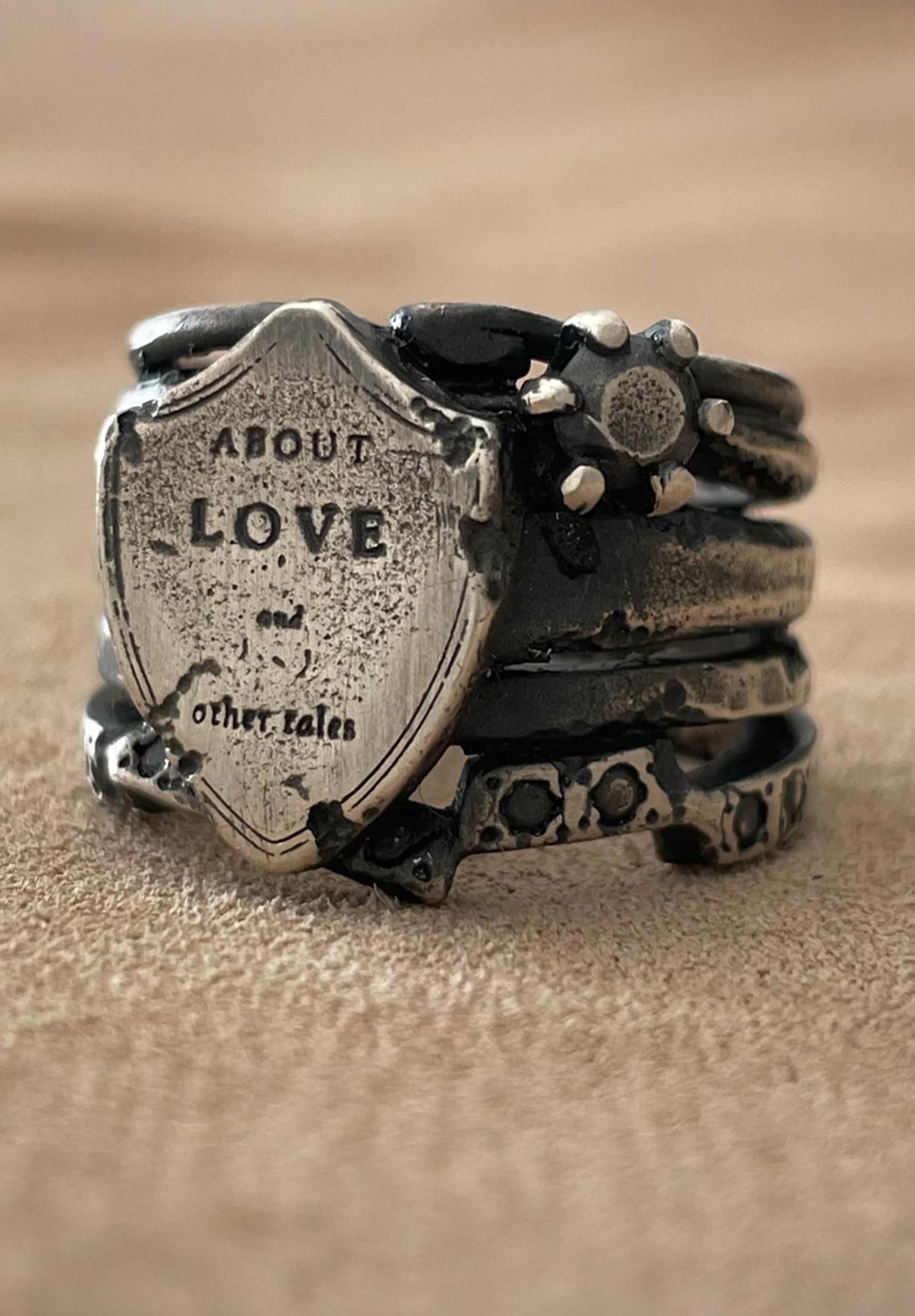 TO GARAL -  GHOST AND MEMORIES NIGHT RING - OXIDIZED SILVER