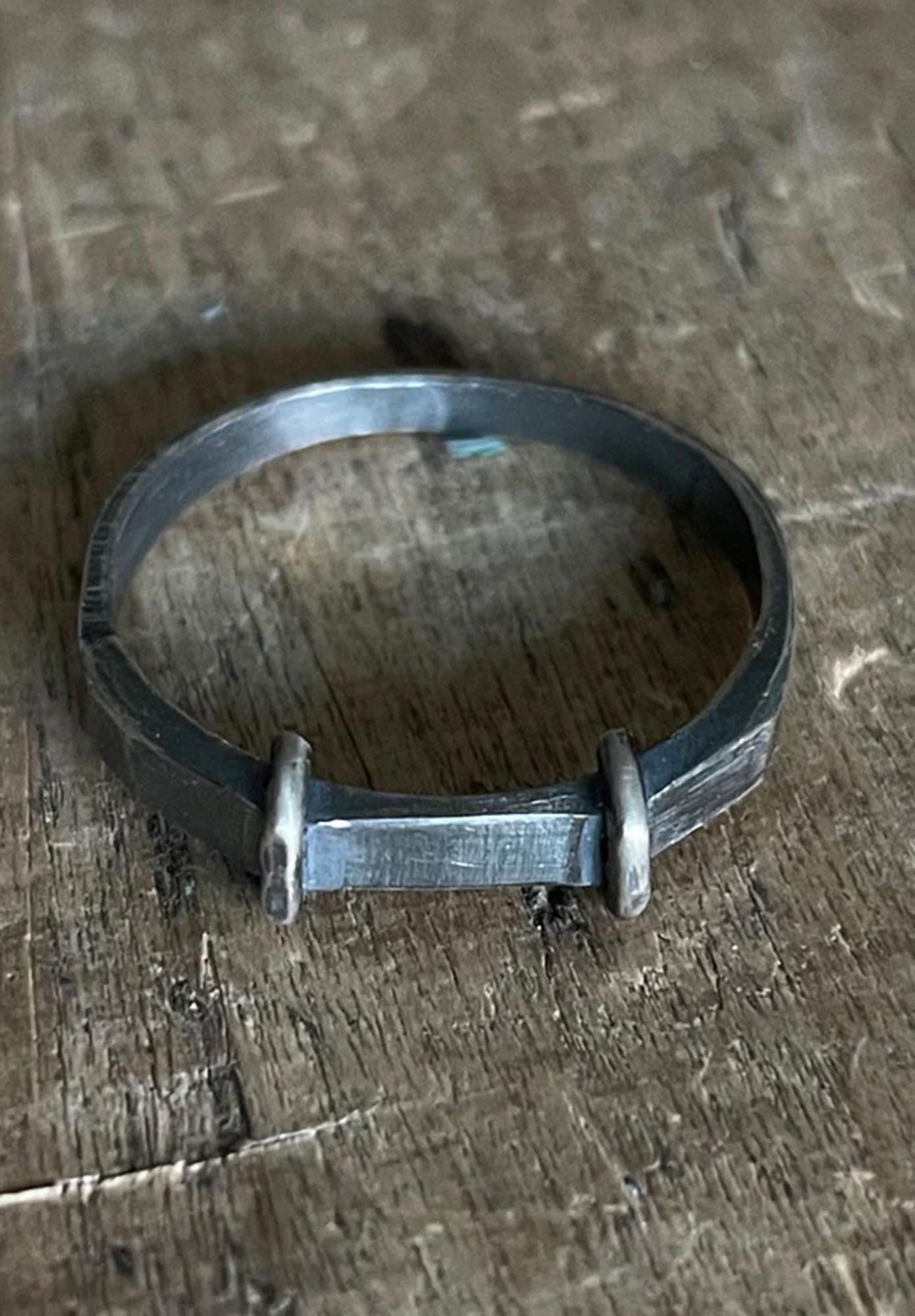 TO GARAL -  ANTIQUE NIGHT RING - OXIDIZED SILVER