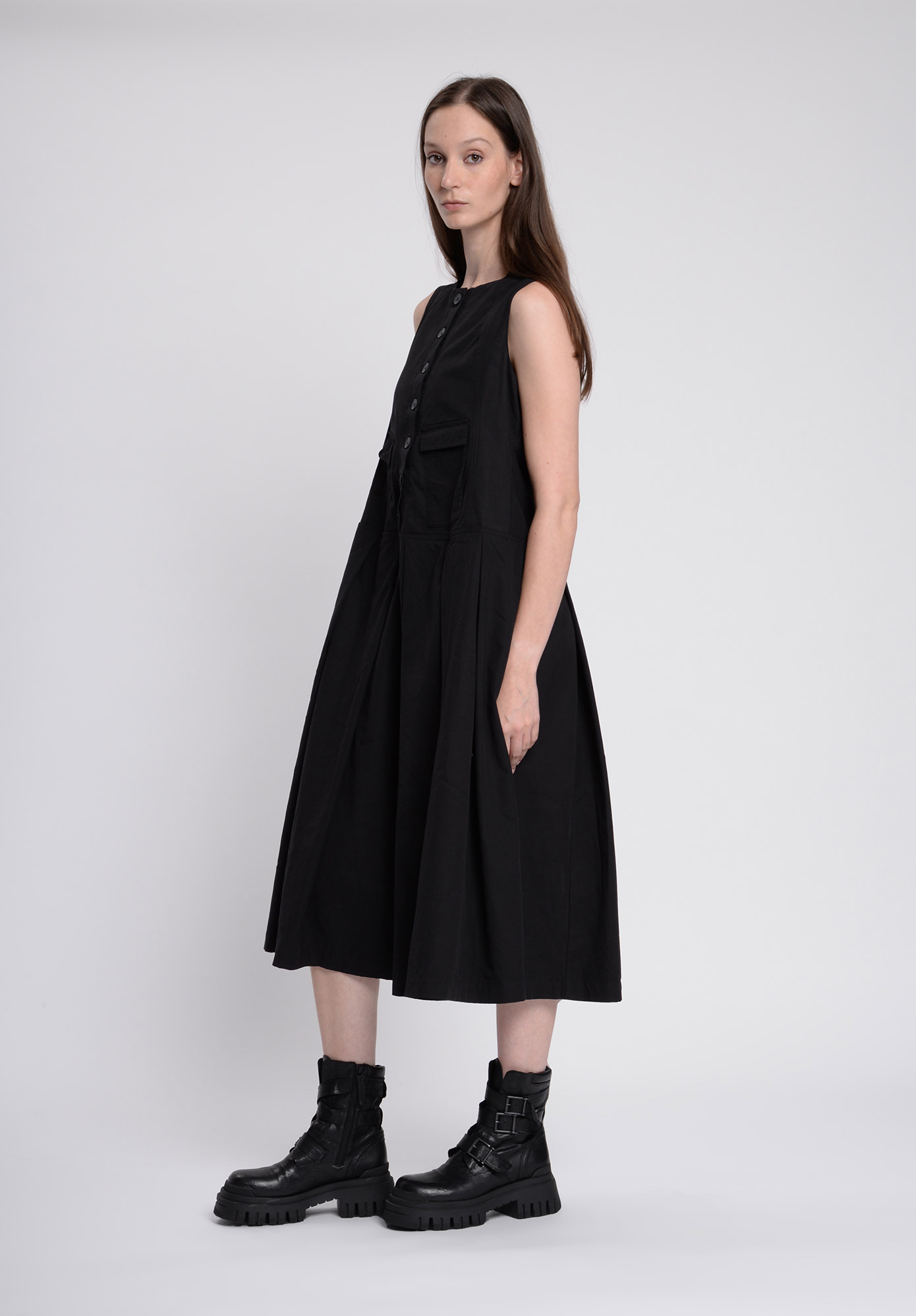 STUDIO RUNDHOLZ - BLACK LABEL - FLAT ANGLE POCKET DRESS - BLACK