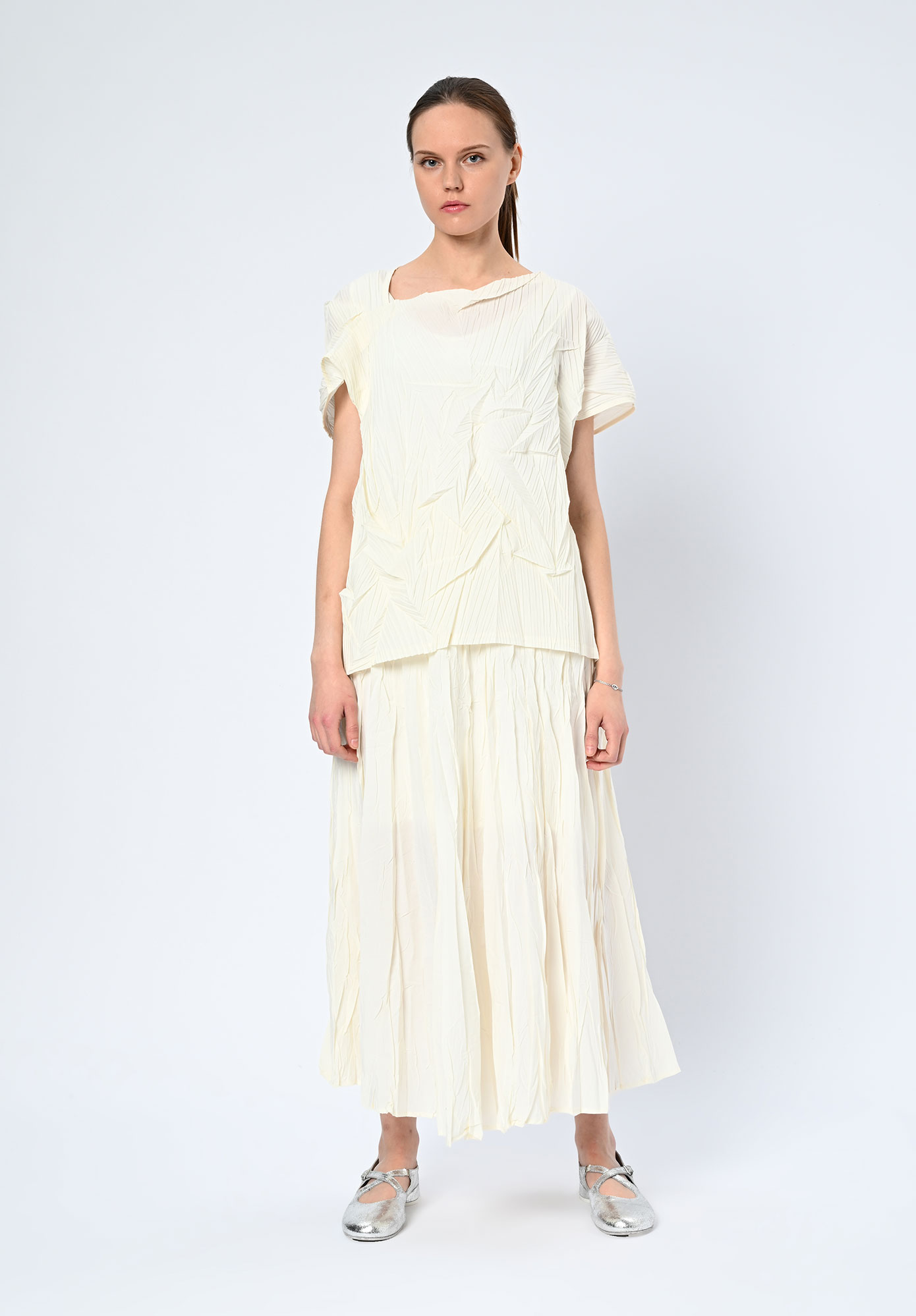 LA VACA LOCA - AZUCAR CRUSH PLEAT TOP - OFF WHITE