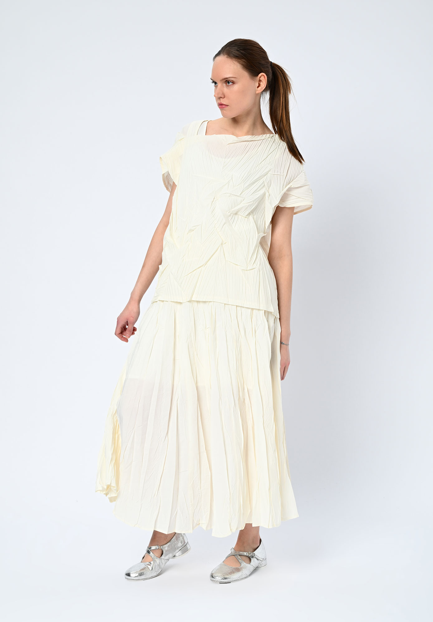 LA VACA LOCA - AZUCAR CRUSH PLEAT TOP - OFF WHITE