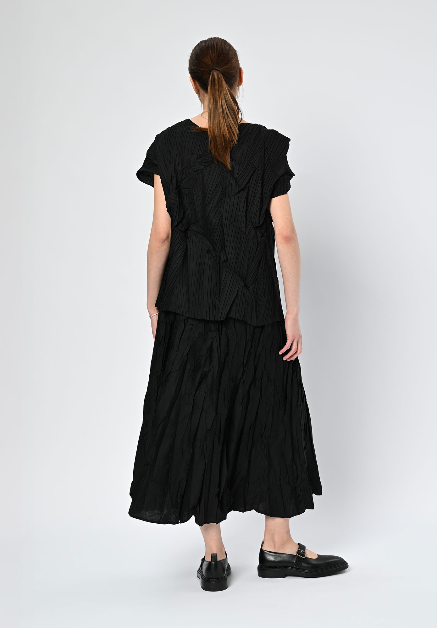 LA VACA LOCA - AZUCAR CRUSH PLEAT TOP - BLACK