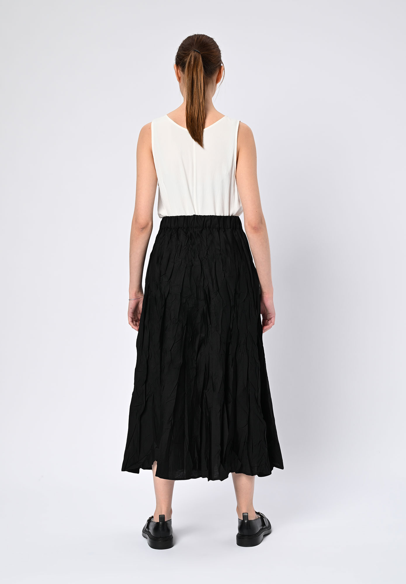 LA VACA LOCA - UVAS CRUSH PLEAT SKIRT - BLACK