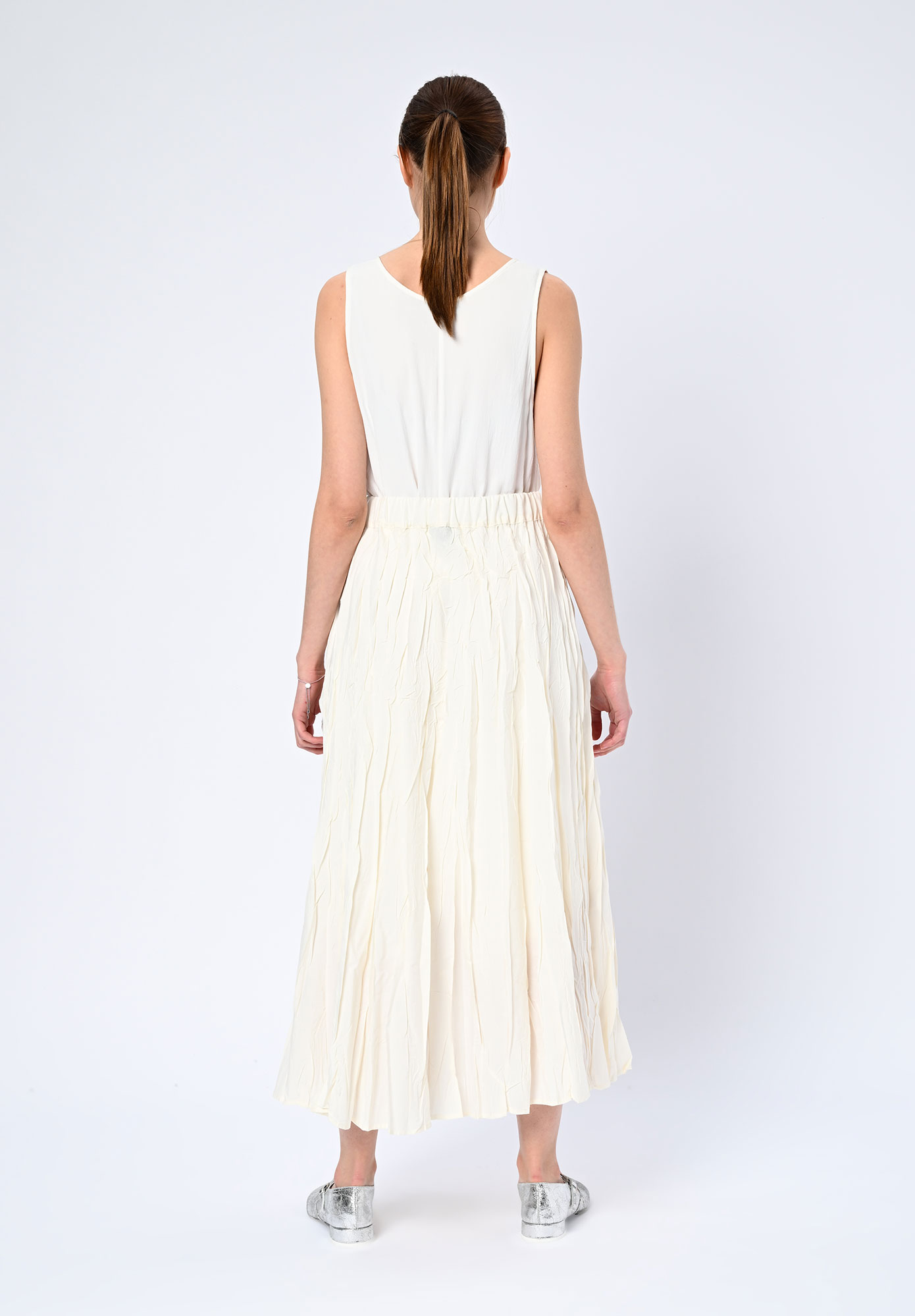 LA VACA LOCA - UVAS CRUSH PLEAT SKIRT - OFF WHITE