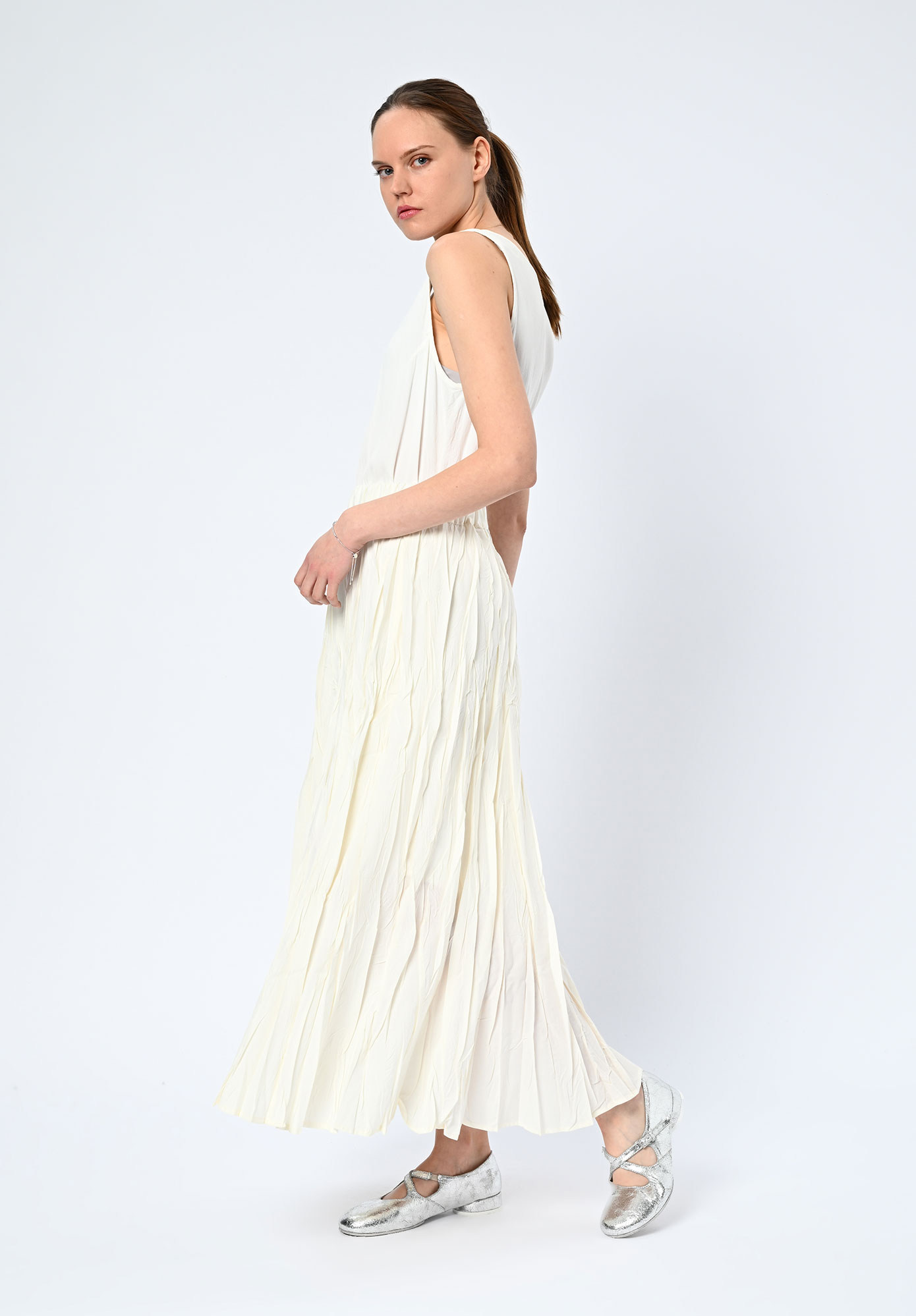 LA VACA LOCA - UVAS CRUSH PLEAT SKIRT - OFF WHITE