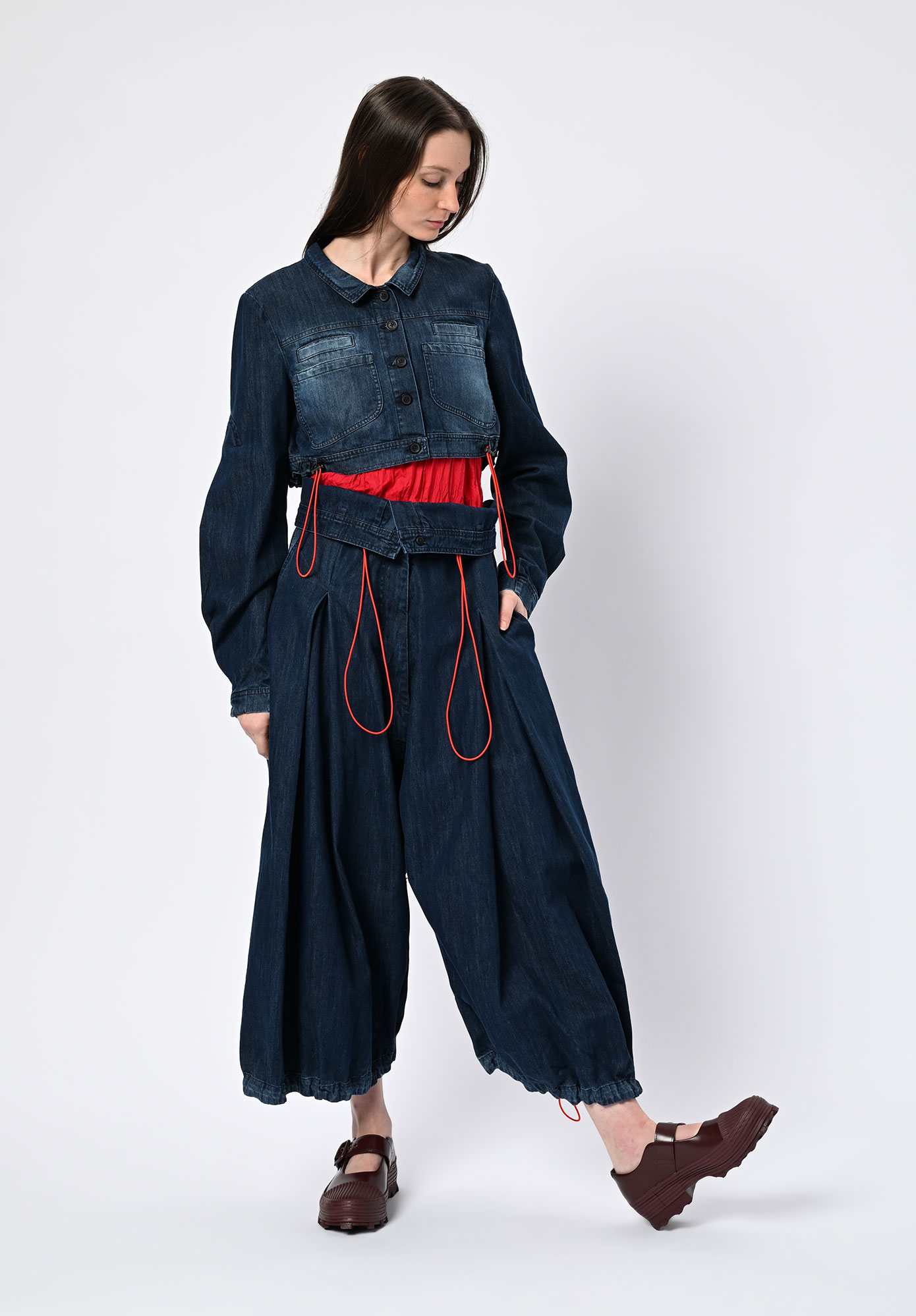 STUDIO RUNDHOLZ | DIP - CROPPED JACKET - STONE WASH