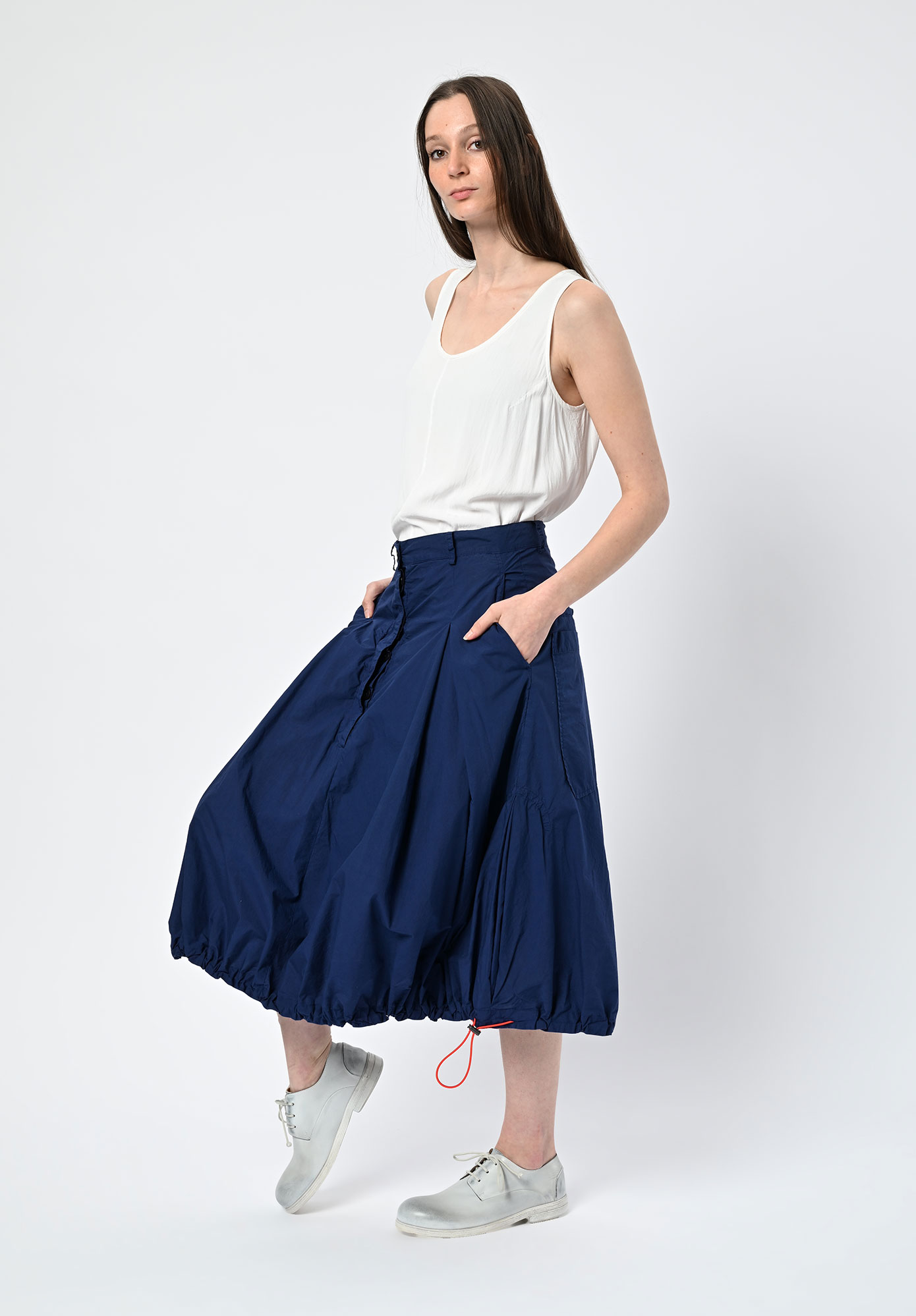 STUDIO RUNDHOLZ | DIP - DRAWCORD HEM SKIRT - OCEAN