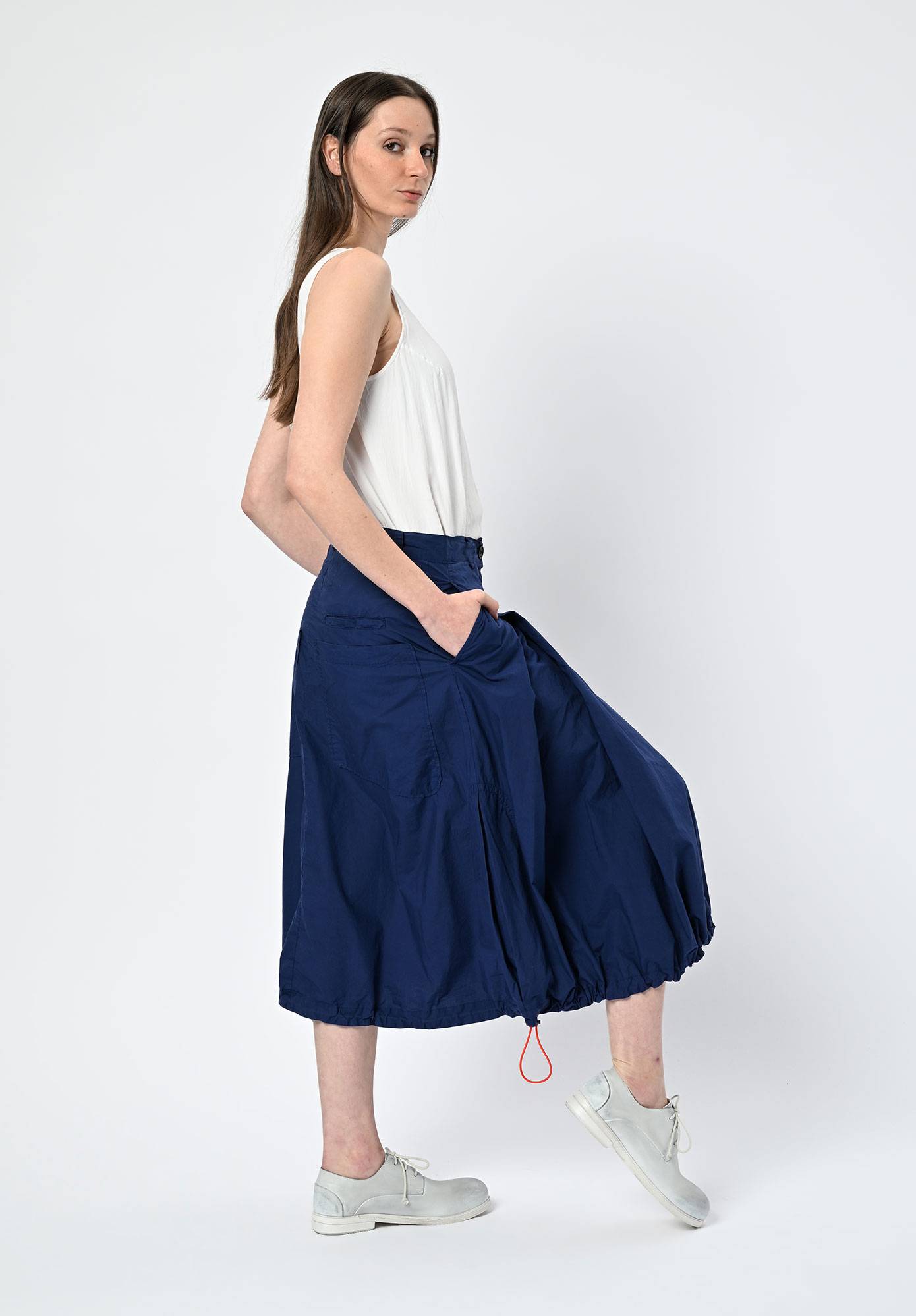 STUDIO RUNDHOLZ | DIP - DRAWCORD HEM SKIRT - OCEAN