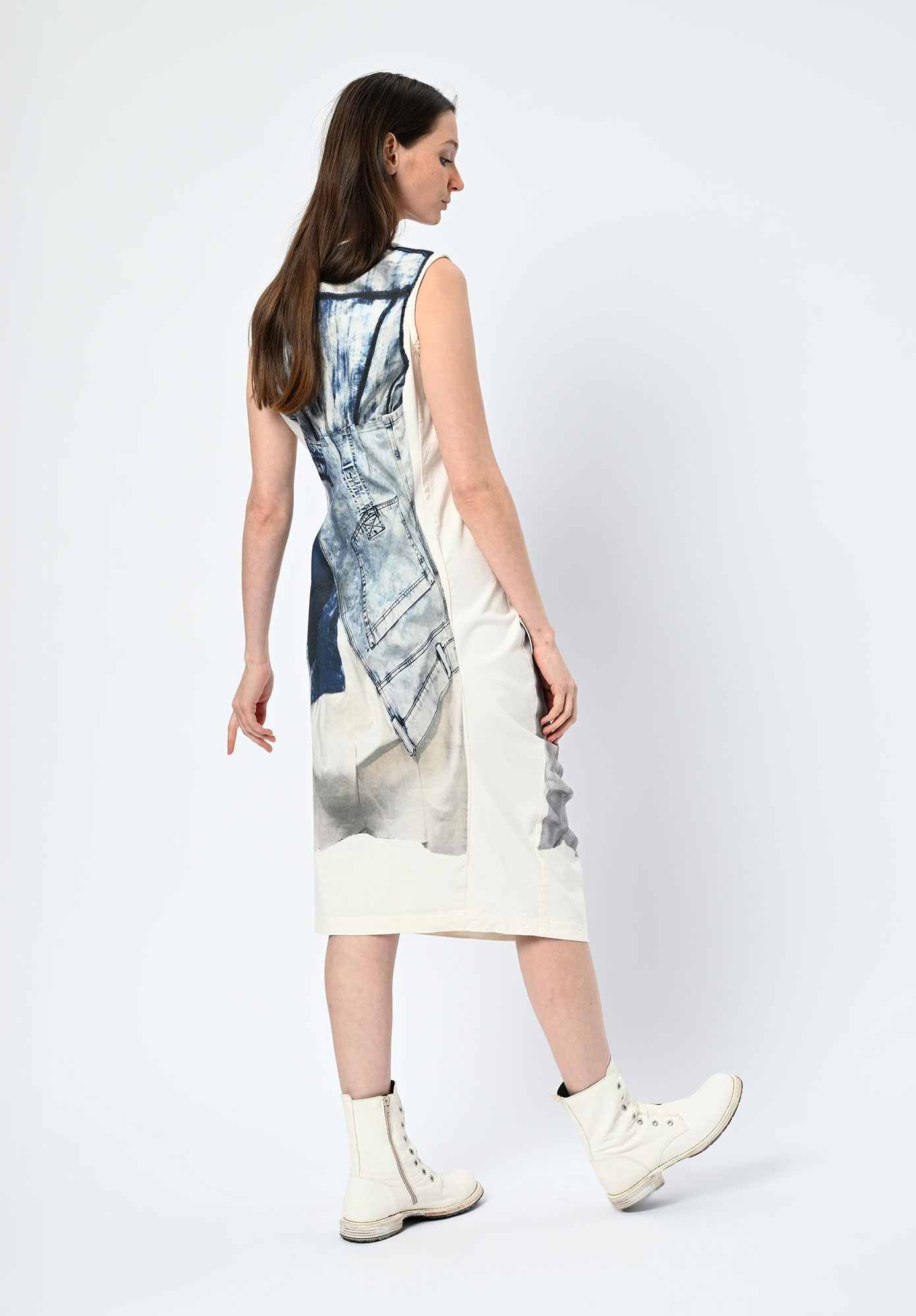 STUDIO RUNDHOLZ | DIP - TROMPE L'OEILL PRINT DRESS - DENIM PRINT