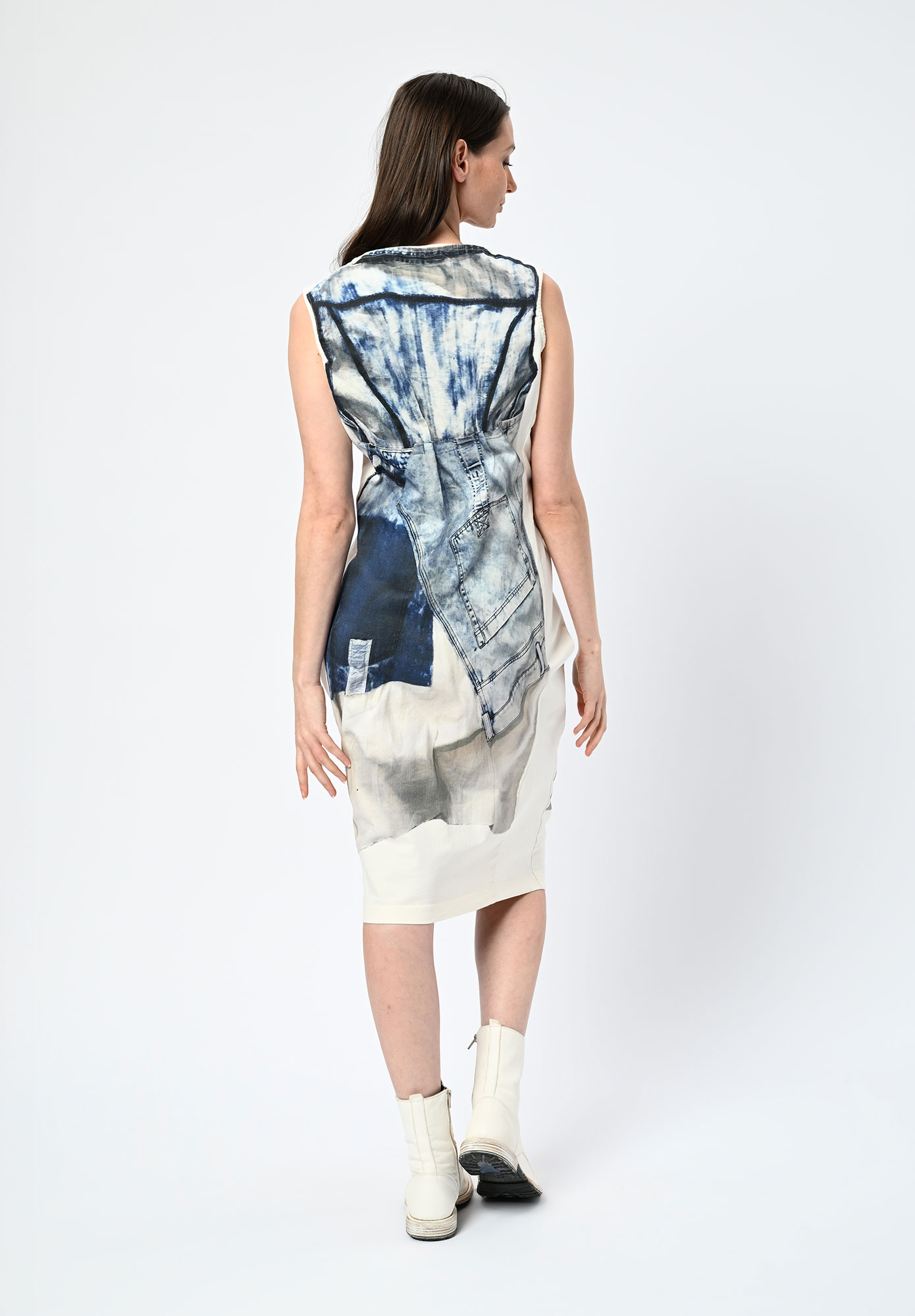 STUDIO RUNDHOLZ | DIP - TROMPE L'OEILL PRINT DRESS - DENIM PRINT
