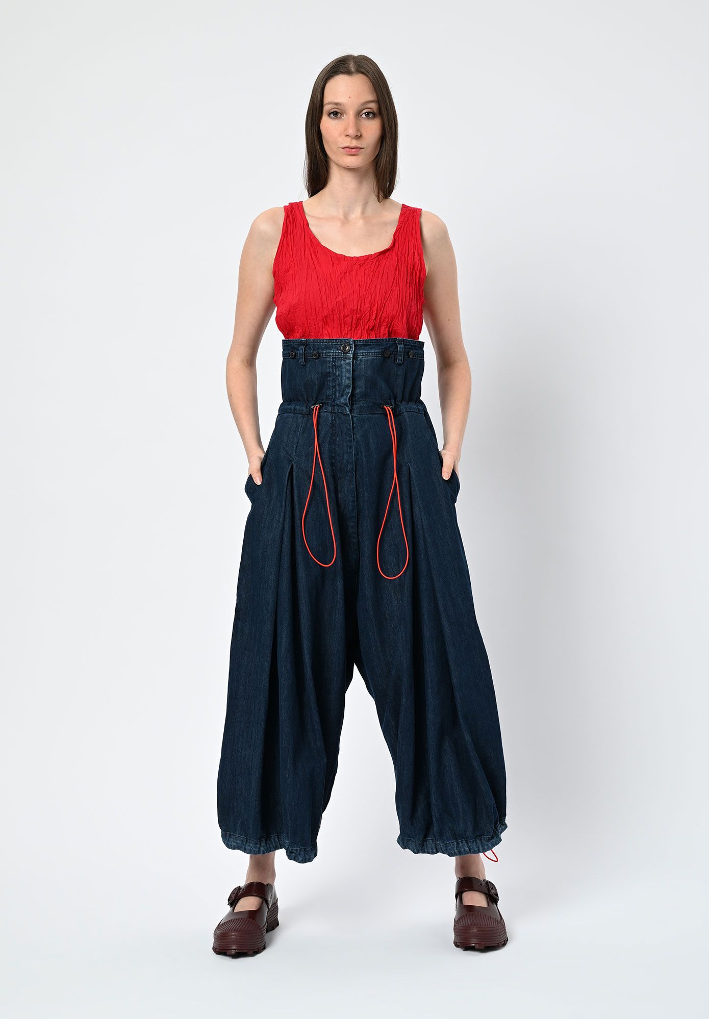 STUDIO RUNDHOLZ | DIP - DRAWCORD HEM TROUSERS - STONE WASH