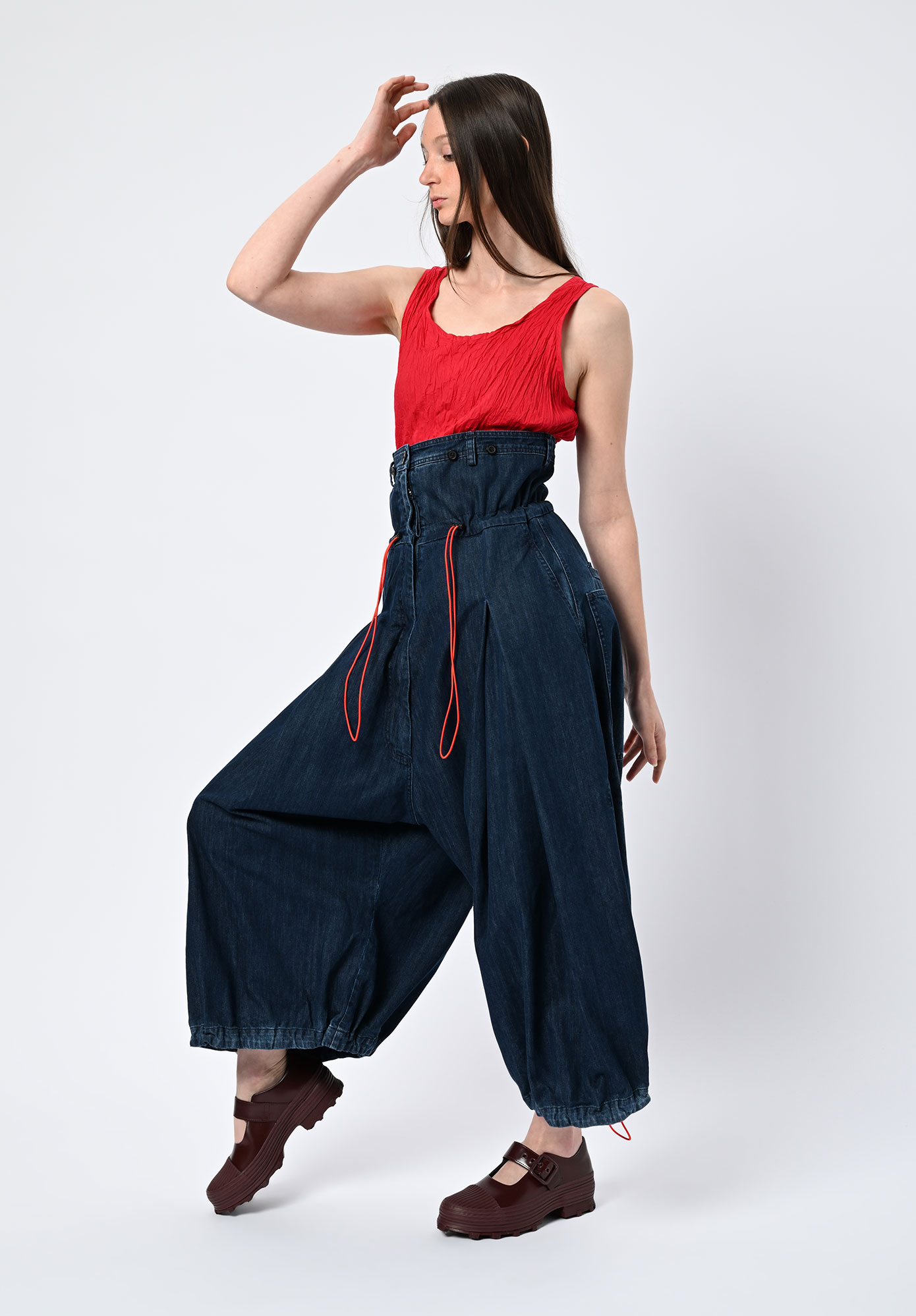 STUDIO RUNDHOLZ | DIP - DRAWCORD HEM TROUSERS - STONE WASH