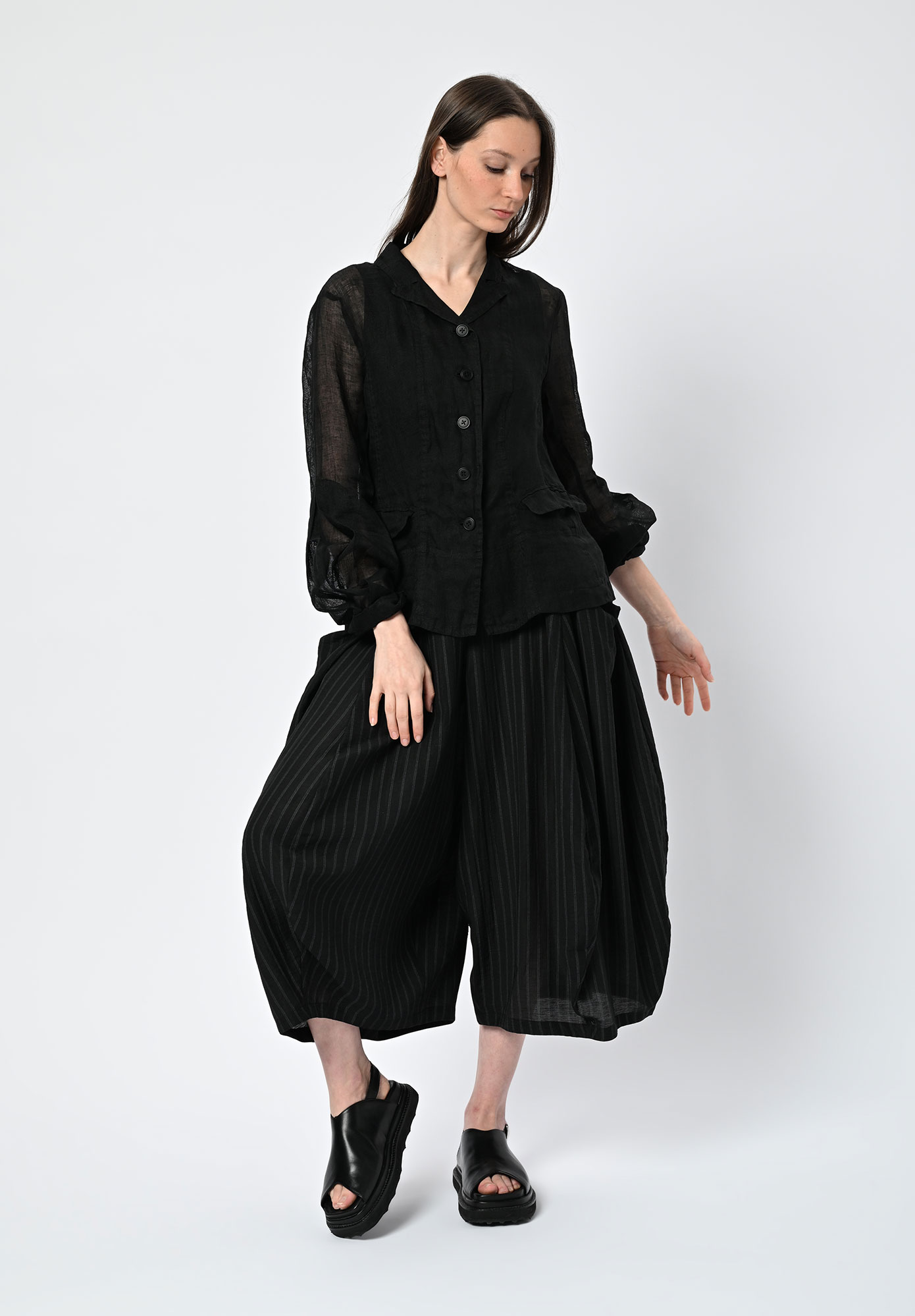 STUDIO RUNDHOLZ | MAINLINE - LINEN GAUZE JACKET - BLACK