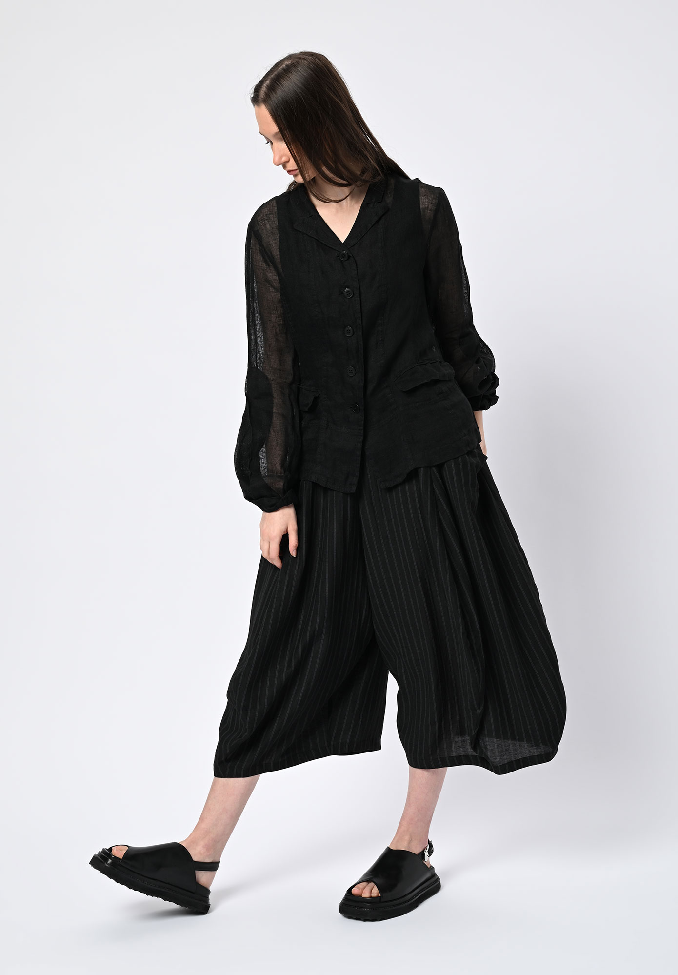 STUDIO RUNDHOLZ | MAINLINE - LINEN GAUZE JACKET - BLACK