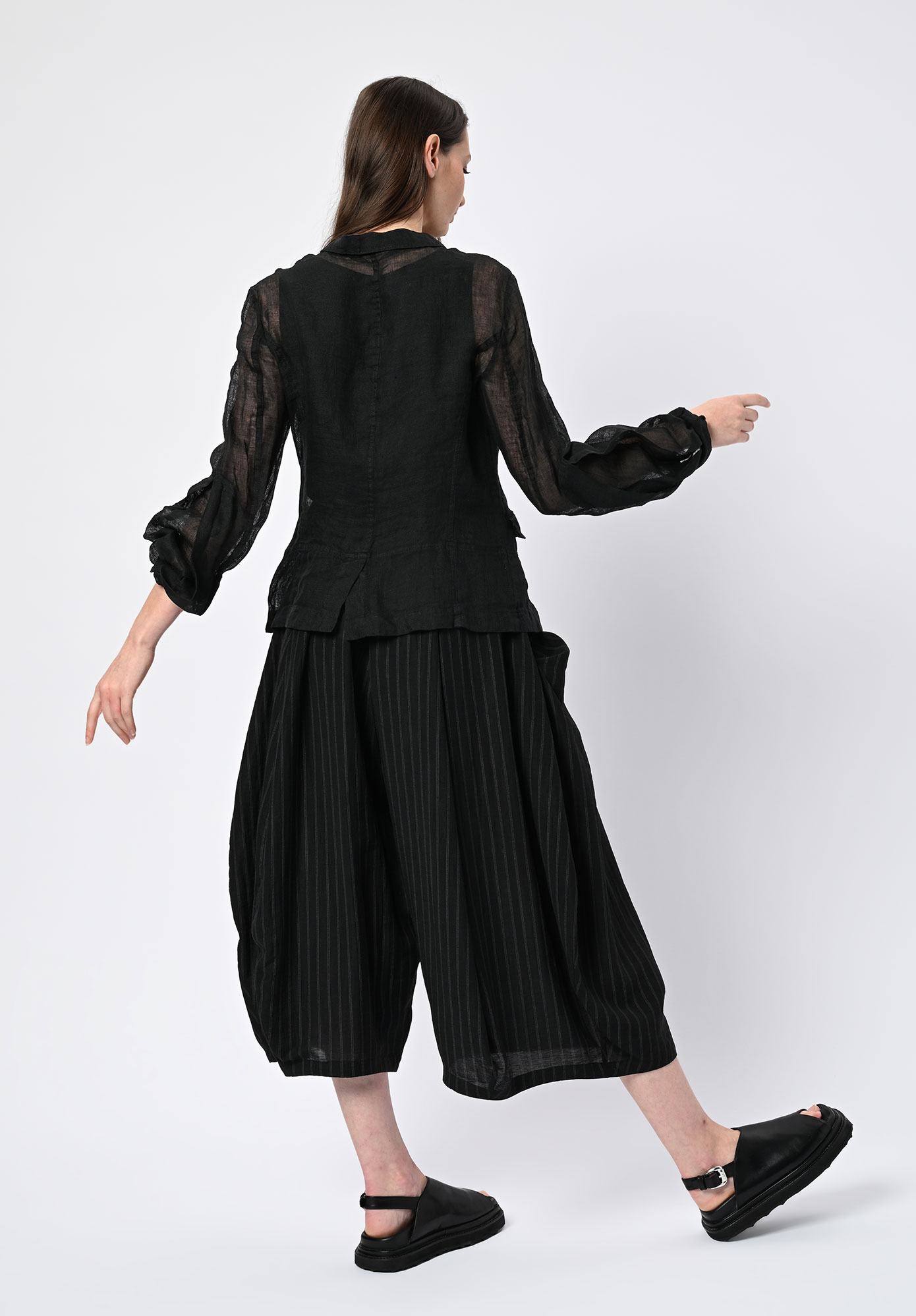 STUDIO RUNDHOLZ | MAINLINE - LINEN GAUZE JACKET - BLACK
