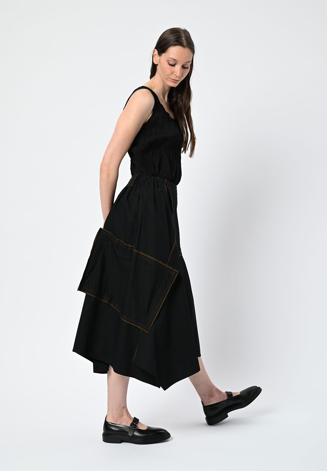 MOYURU - INTERSECTIONAL PANEL SKIRT - BLACK | KHAKI