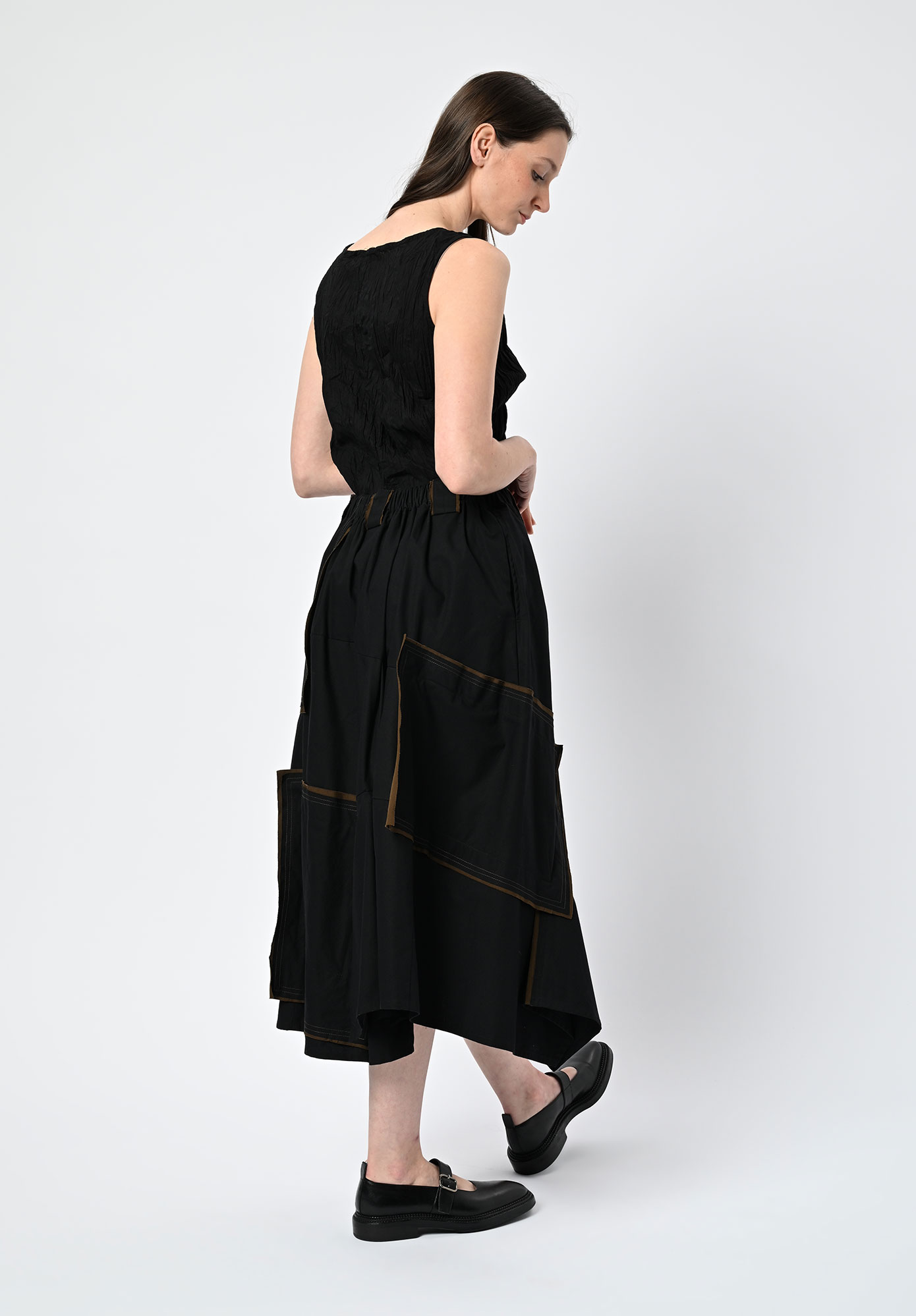 MOYURU - INTERSECTIONAL PANEL SKIRT - BLACK | KHAKI