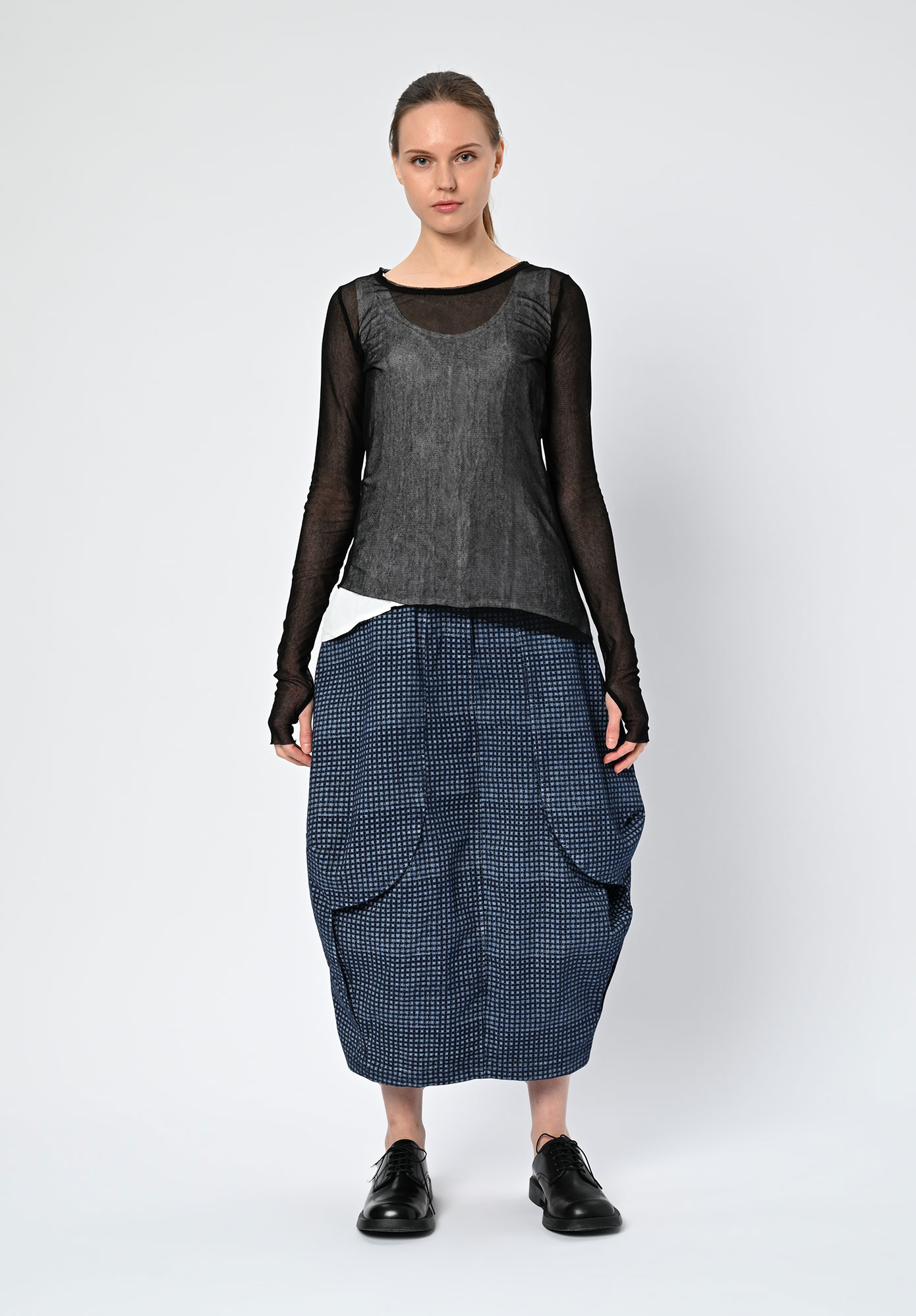 PAL OFFNER - SHEER LONG SLEEVE MESH - BLACK