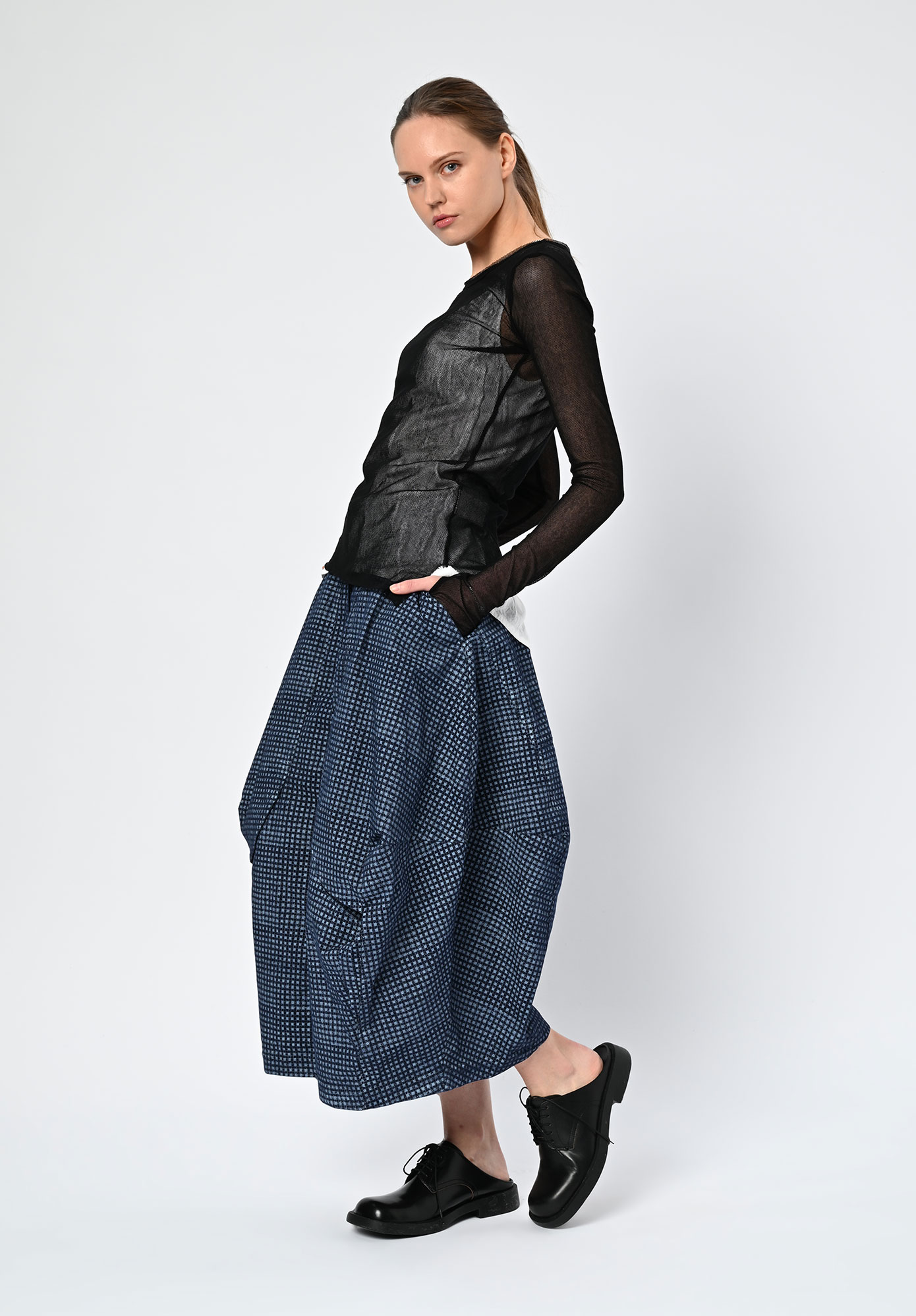 PAL OFFNER - SHEER LONG SLEEVE MESH - BLACK