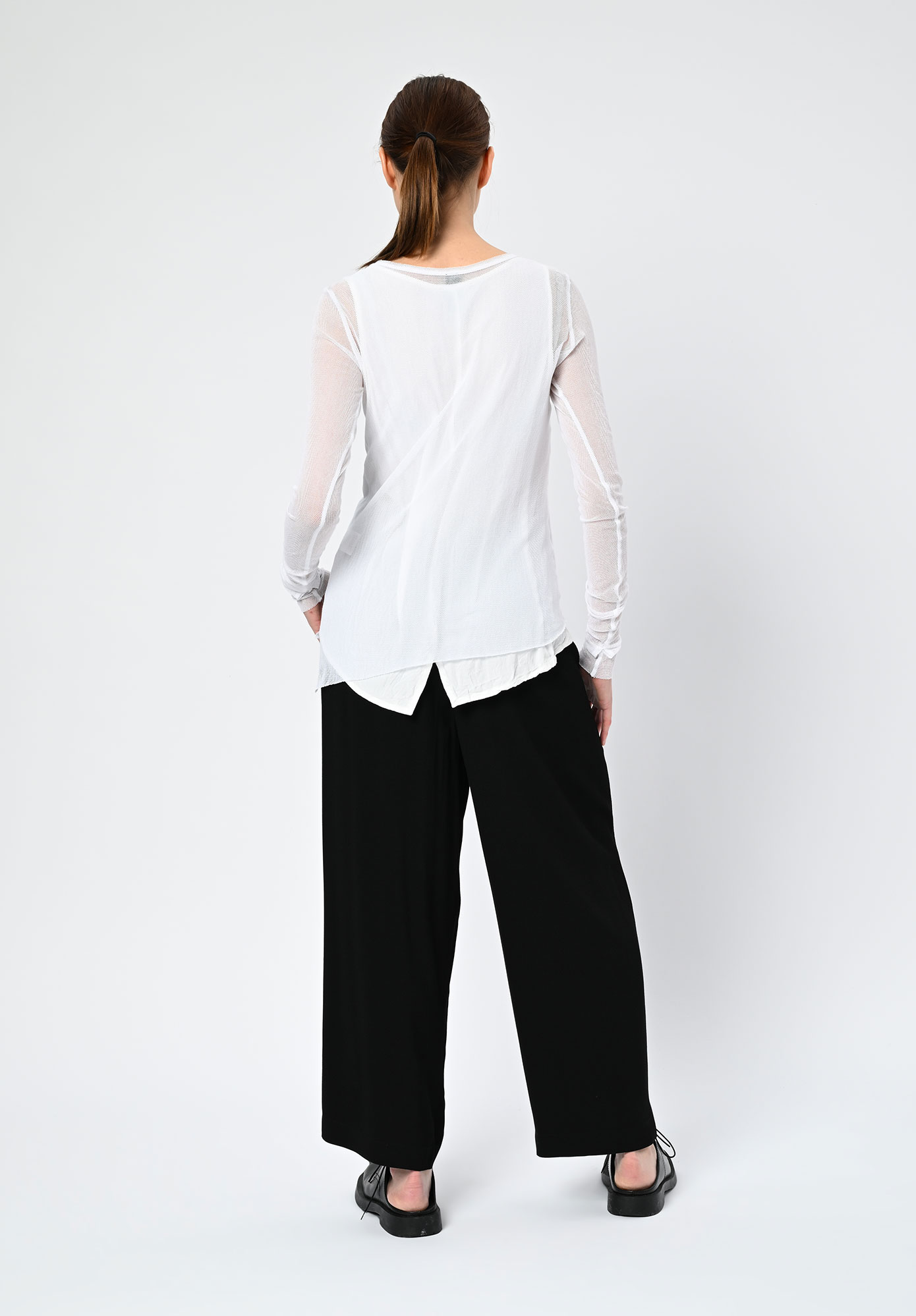 PAL OFFNER - SHEER LONG SLEEVE MESH - WHITE