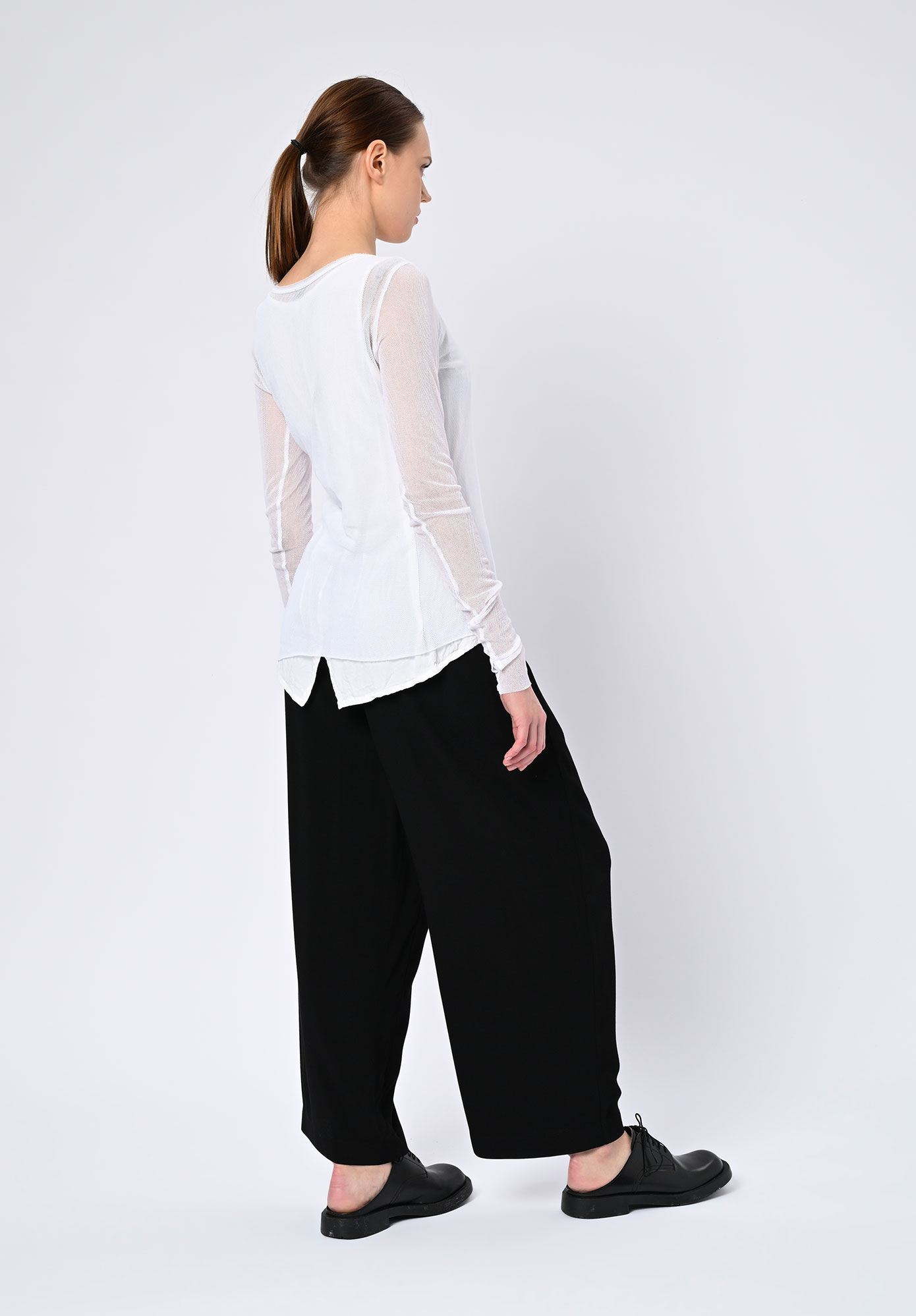 PAL OFFNER - SHEER LONG SLEEVE MESH - WHITE
