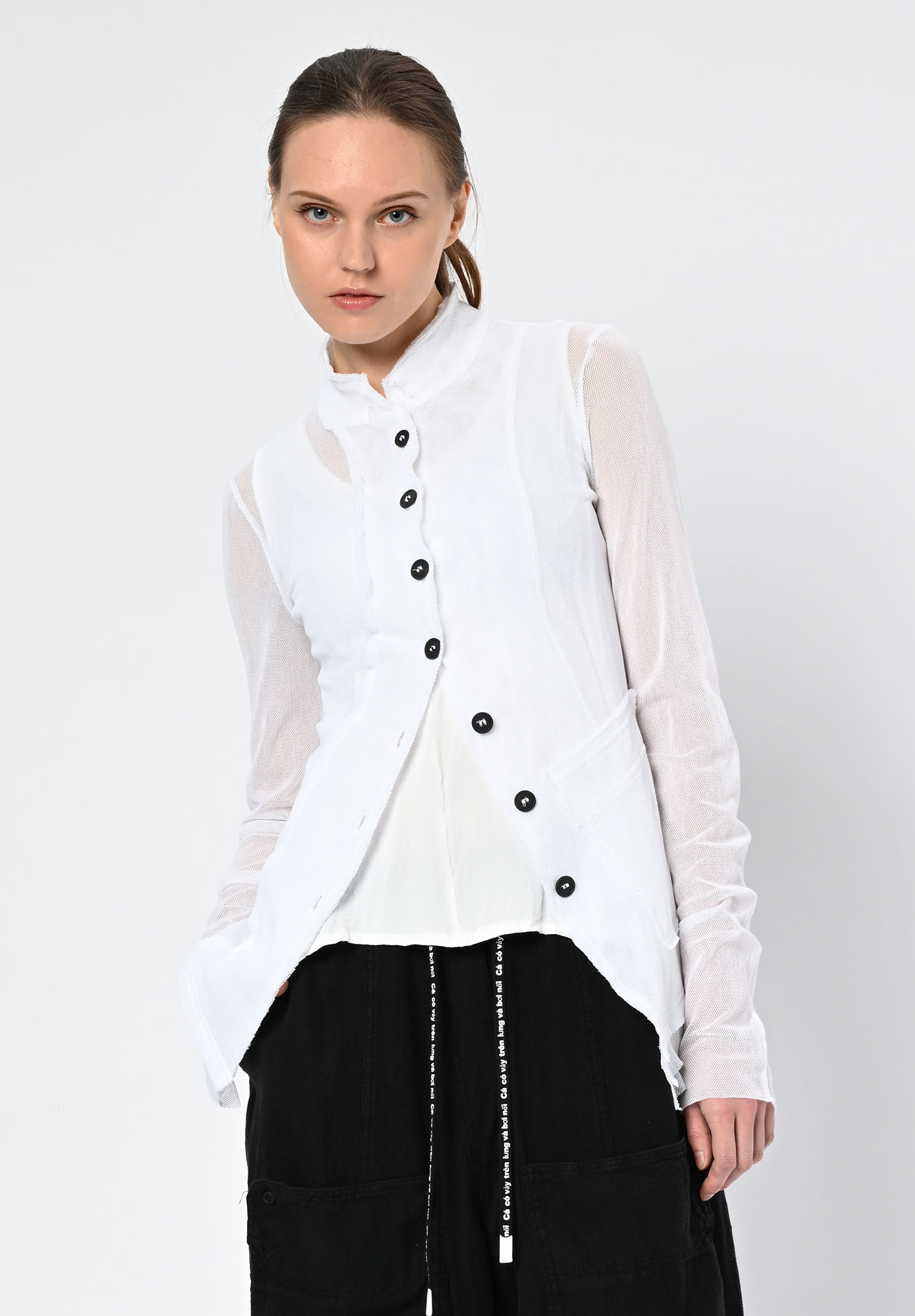 PAL OFFNER - SHEER MINI PENGU JACKET - WHITE