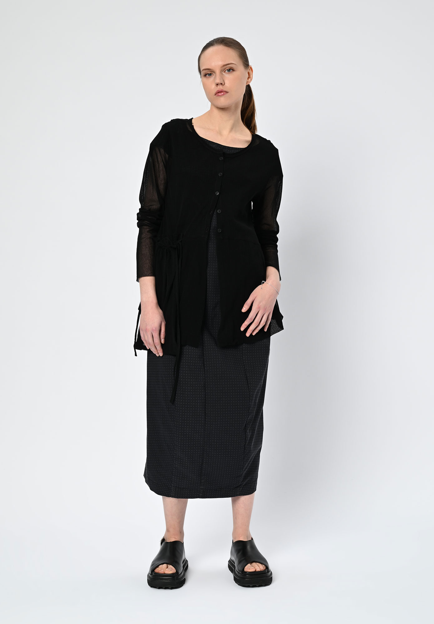 PAL OFFNER - SHEER LOOSE JACKET - BLACK