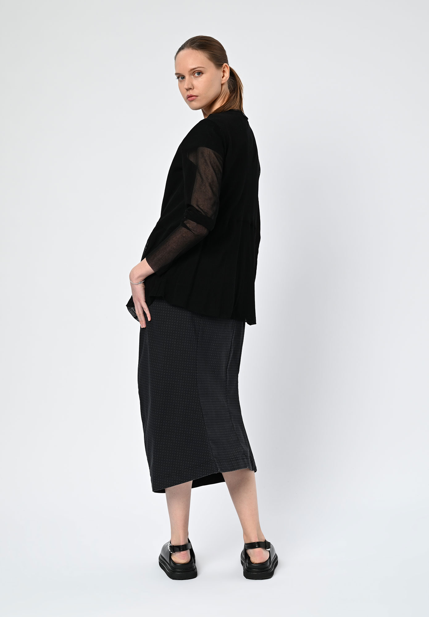 PAL OFFNER - SHEER LOOSE JACKET - BLACK
