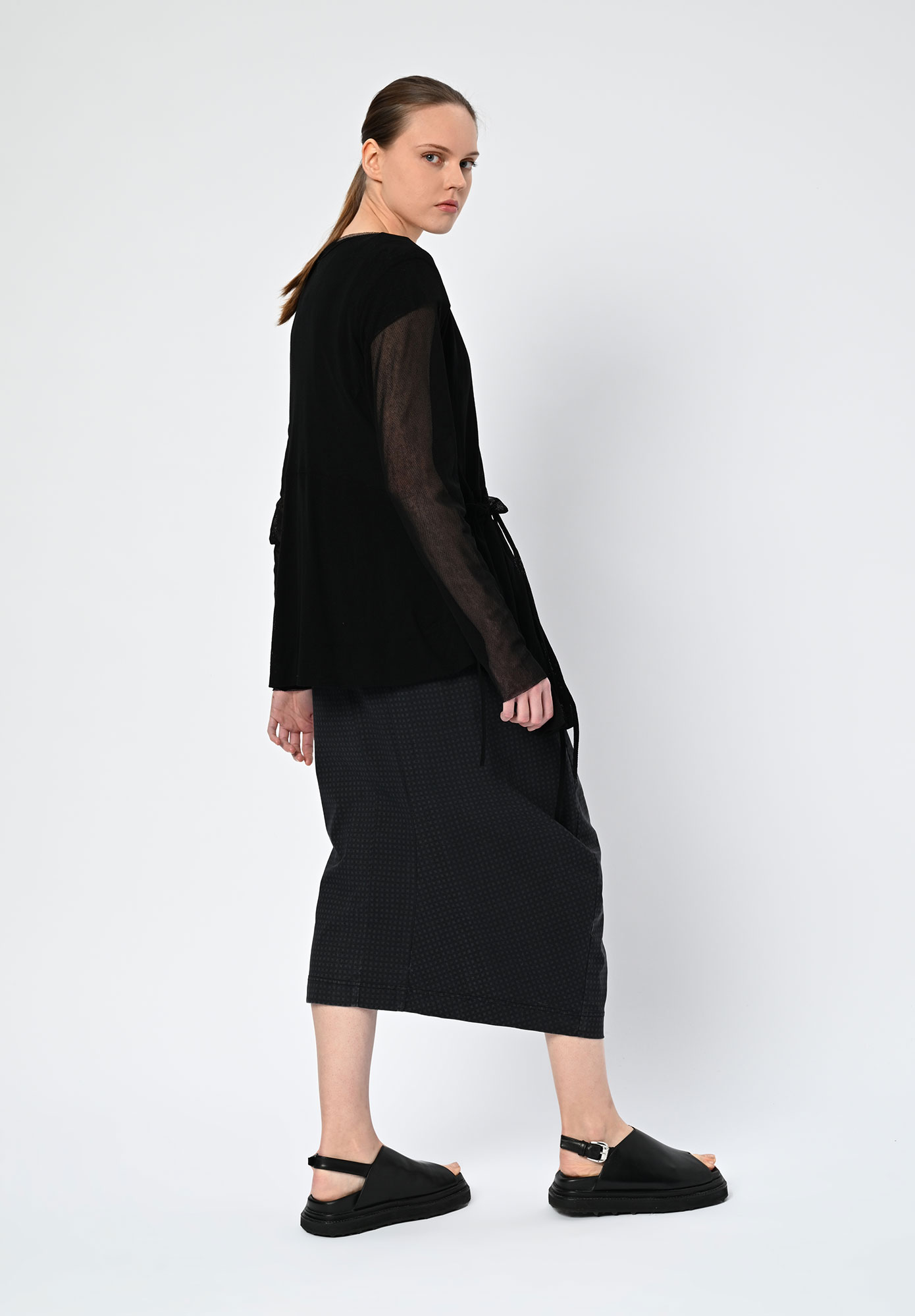 PAL OFFNER - SHEER LOOSE JACKET - BLACK