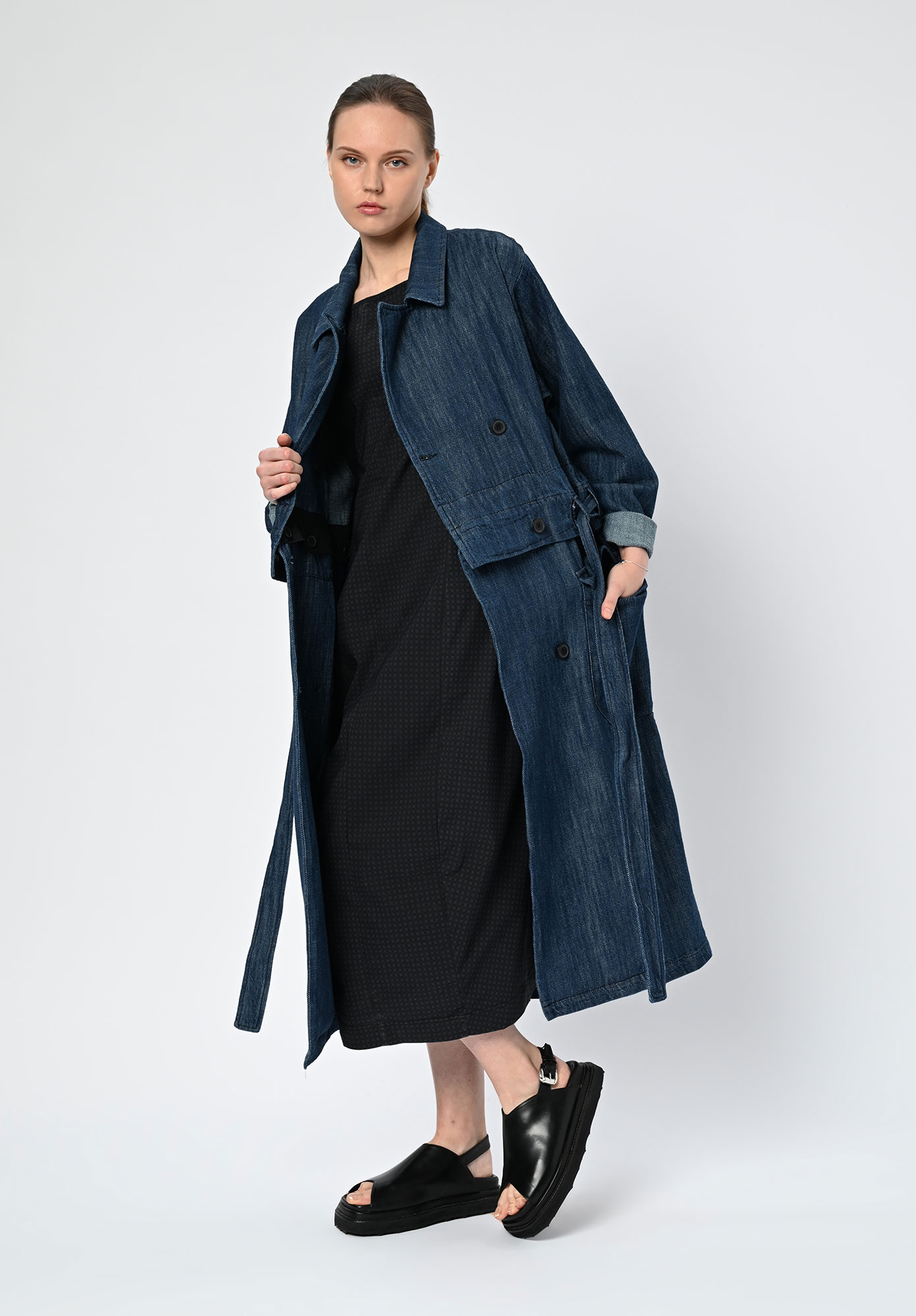 PAL OFFNER - 2-IN1 TRENCH COAT - DENIM BLUE
