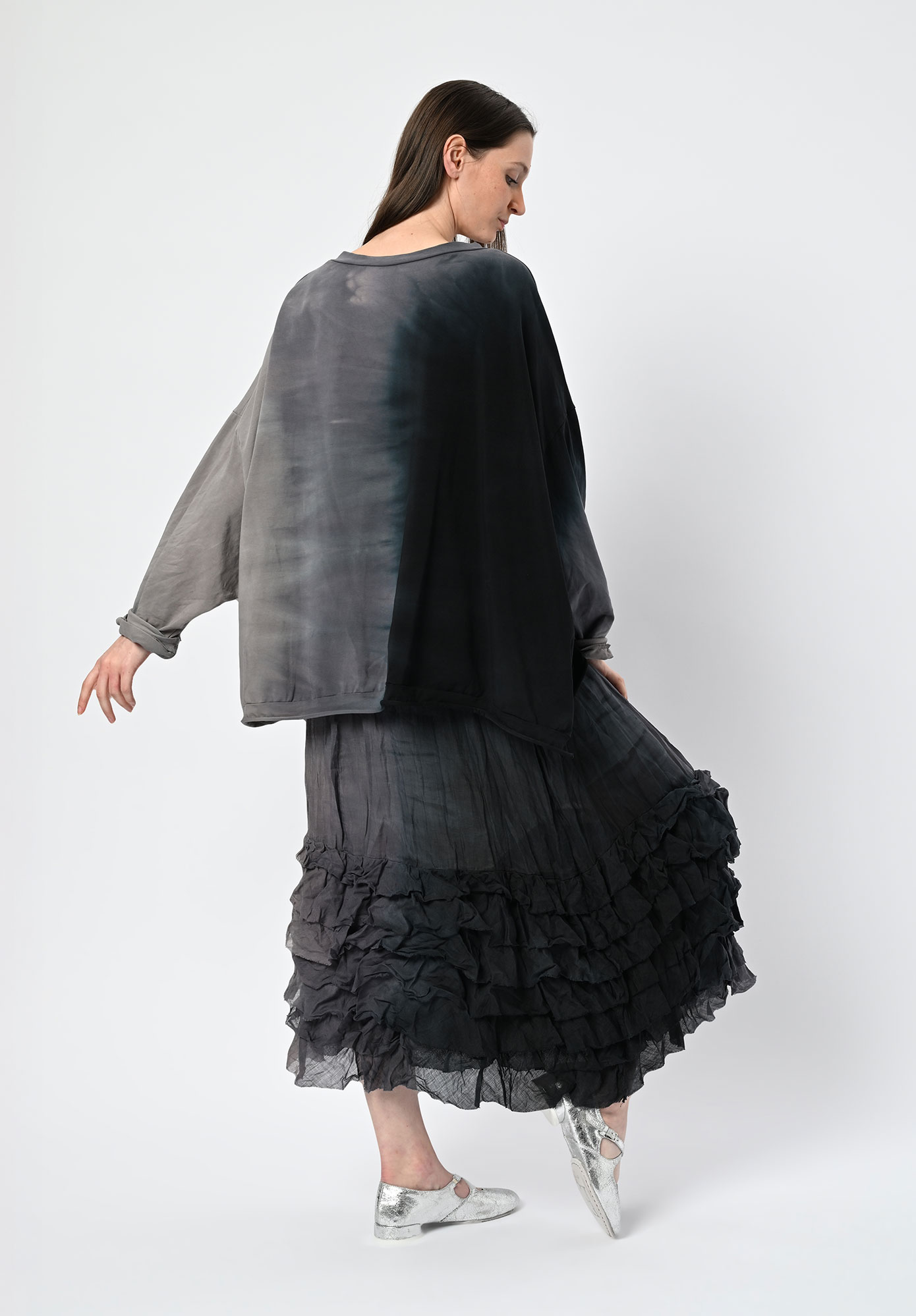 PRIVATSACHEN - TRAUMAMA DIP DYED TOP - MUSKAT | CHARCOAL