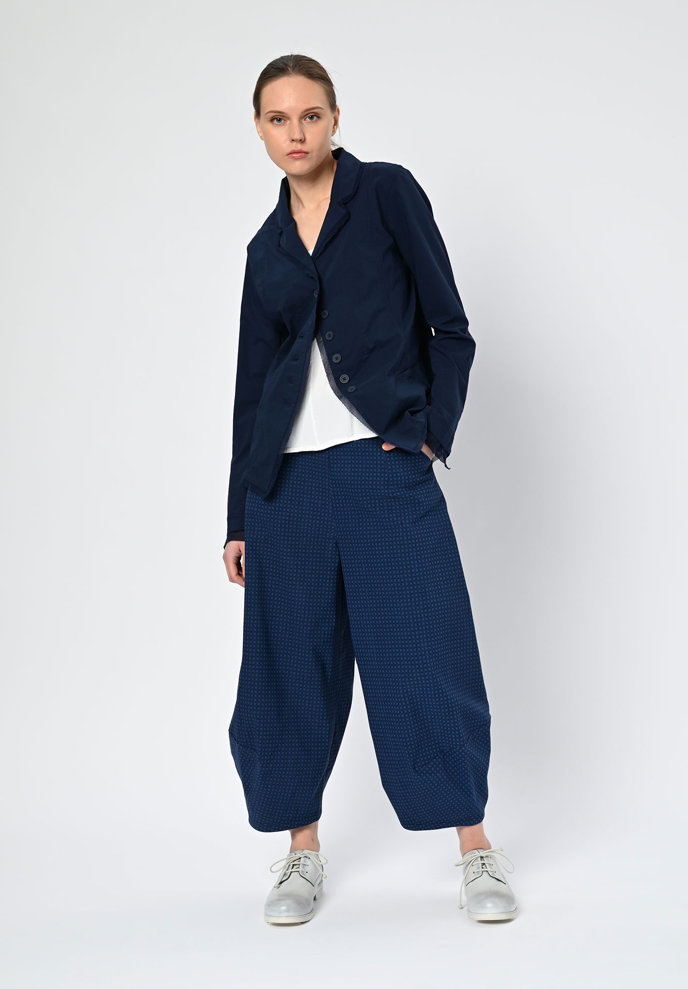 STUDIO RUNDHOLZ | BLACK LABEL - PANELLED JACKET TULLE INSERTS - NAVY