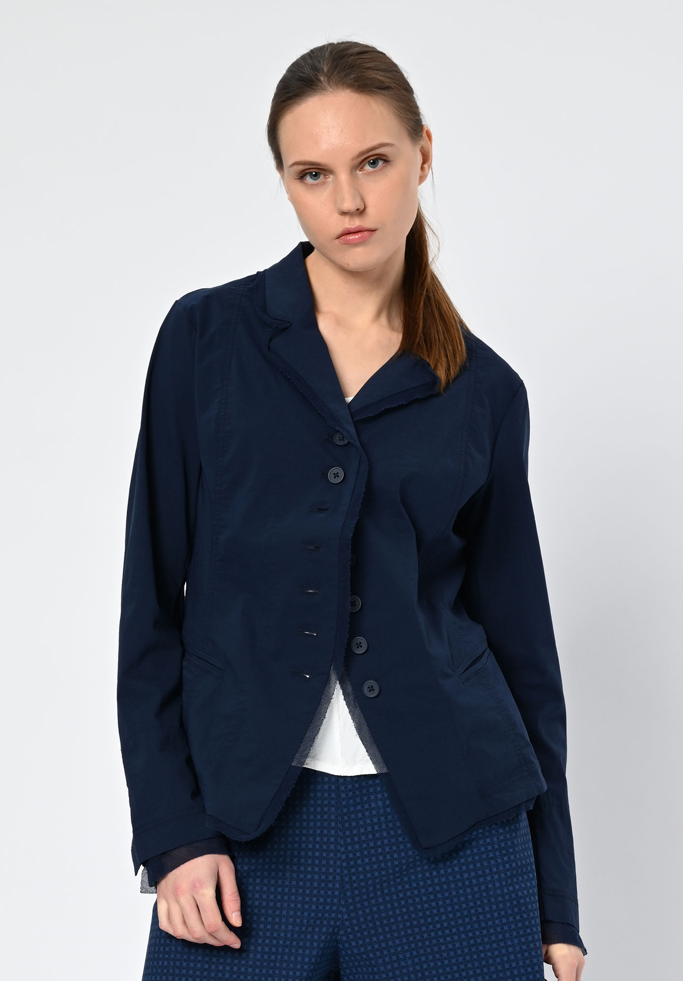 STUDIO RUNDHOLZ | BLACK LABEL - PANELLED JACKET TULLE INSERTS - NAVY