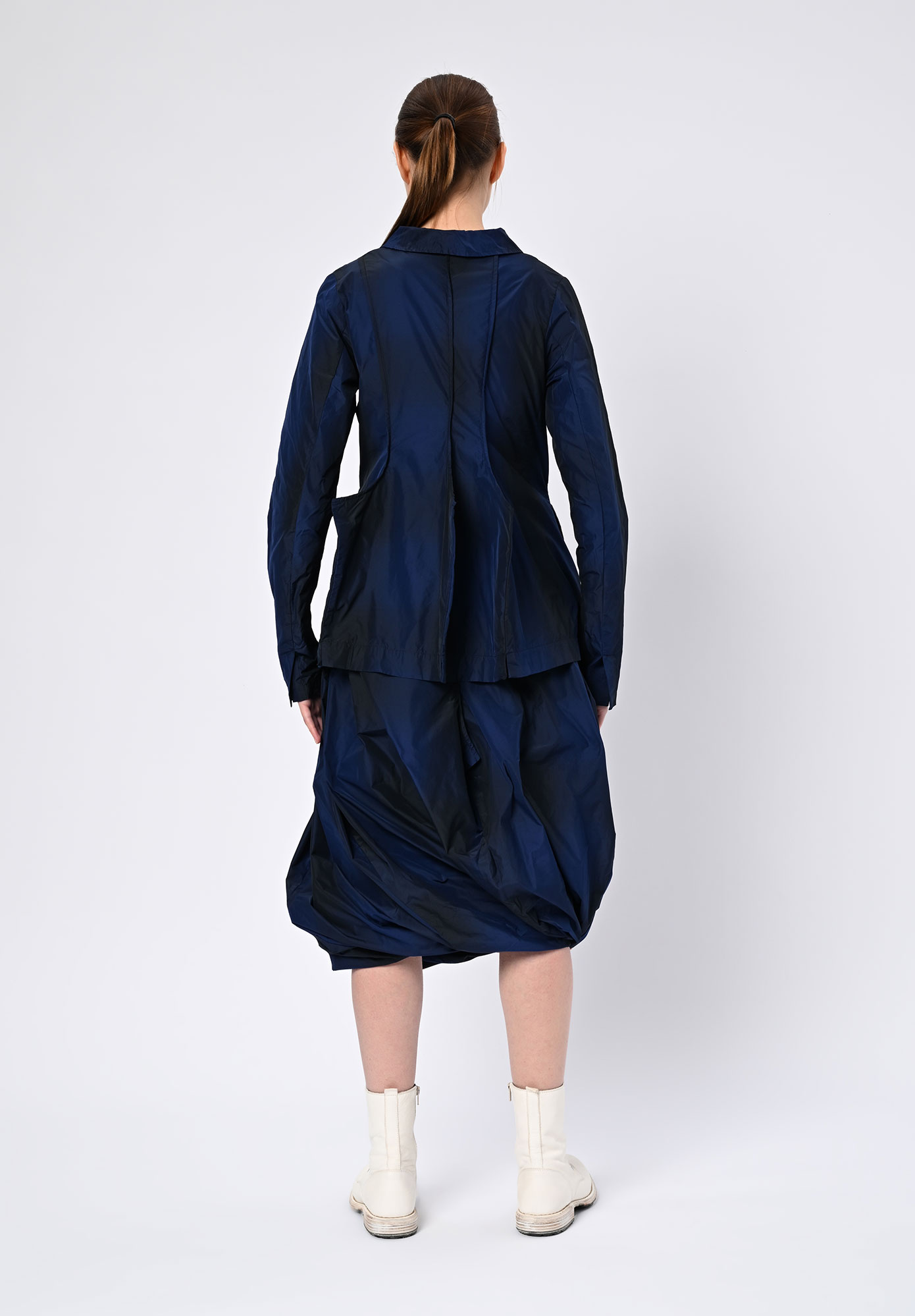STUDIO RUNDHOLZ | BLACK LABEL - MEMORY CRUSH SHIRT JACKET - BLACK | NAVY
