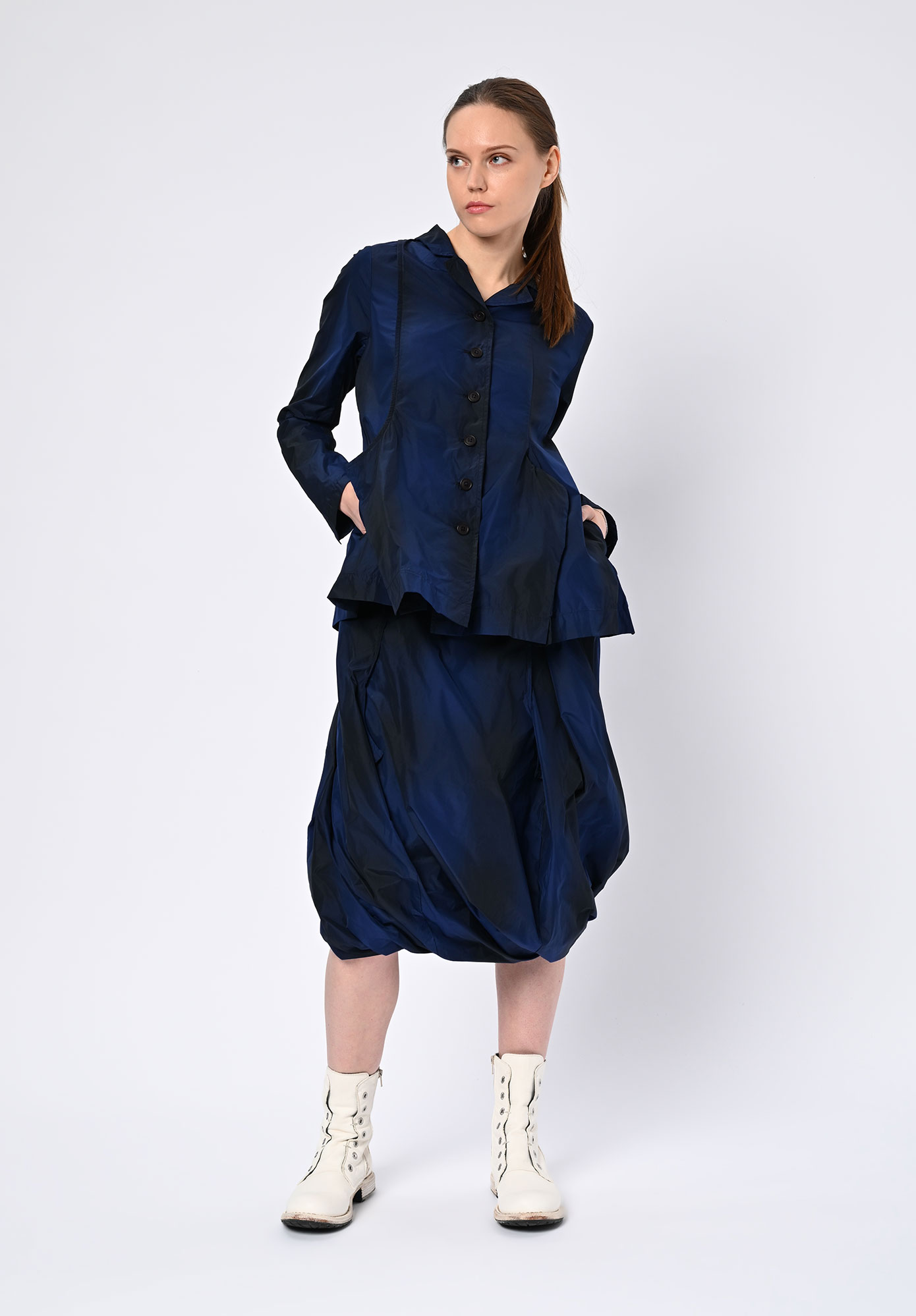 STUDIO RUNDHOLZ | BLACK LABEL - D LAYER TWIST SKIRT - BLACK | NAVY
