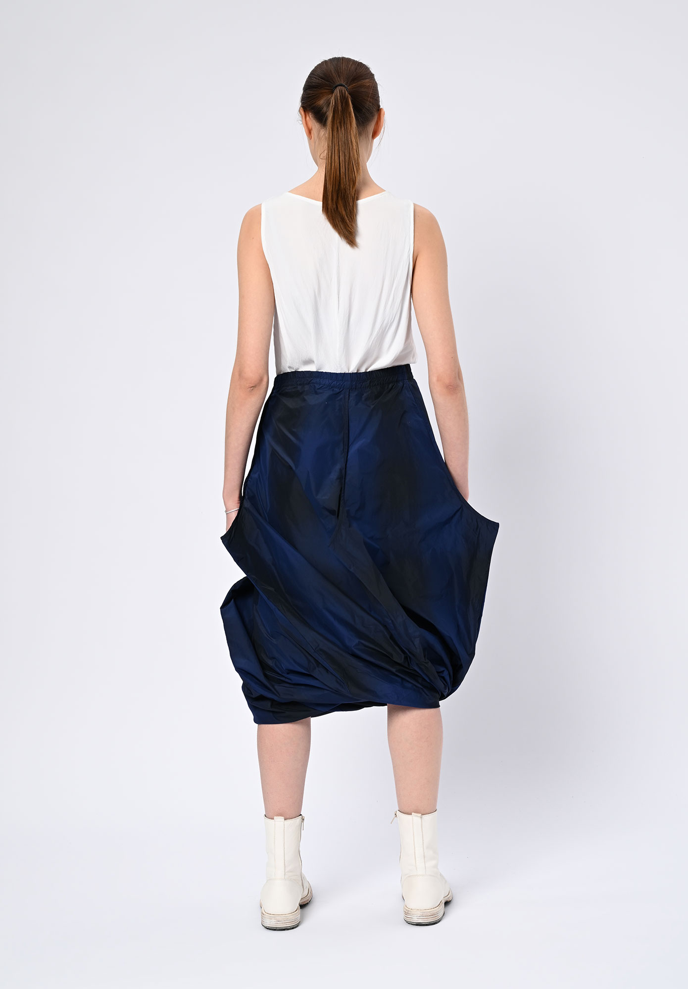 STUDIO RUNDHOLZ | BLACK LABEL - D LAYER TWIST SKIRT - BLACK | NAVY
