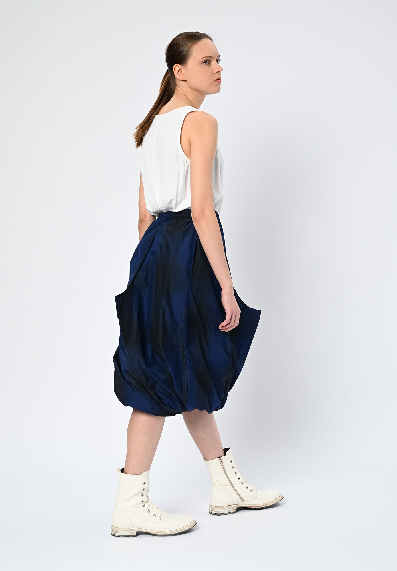 STUDIO RUNDHOLZ | BLACK LABEL - D LAYER TWIST SKIRT - BLACK | NAVY