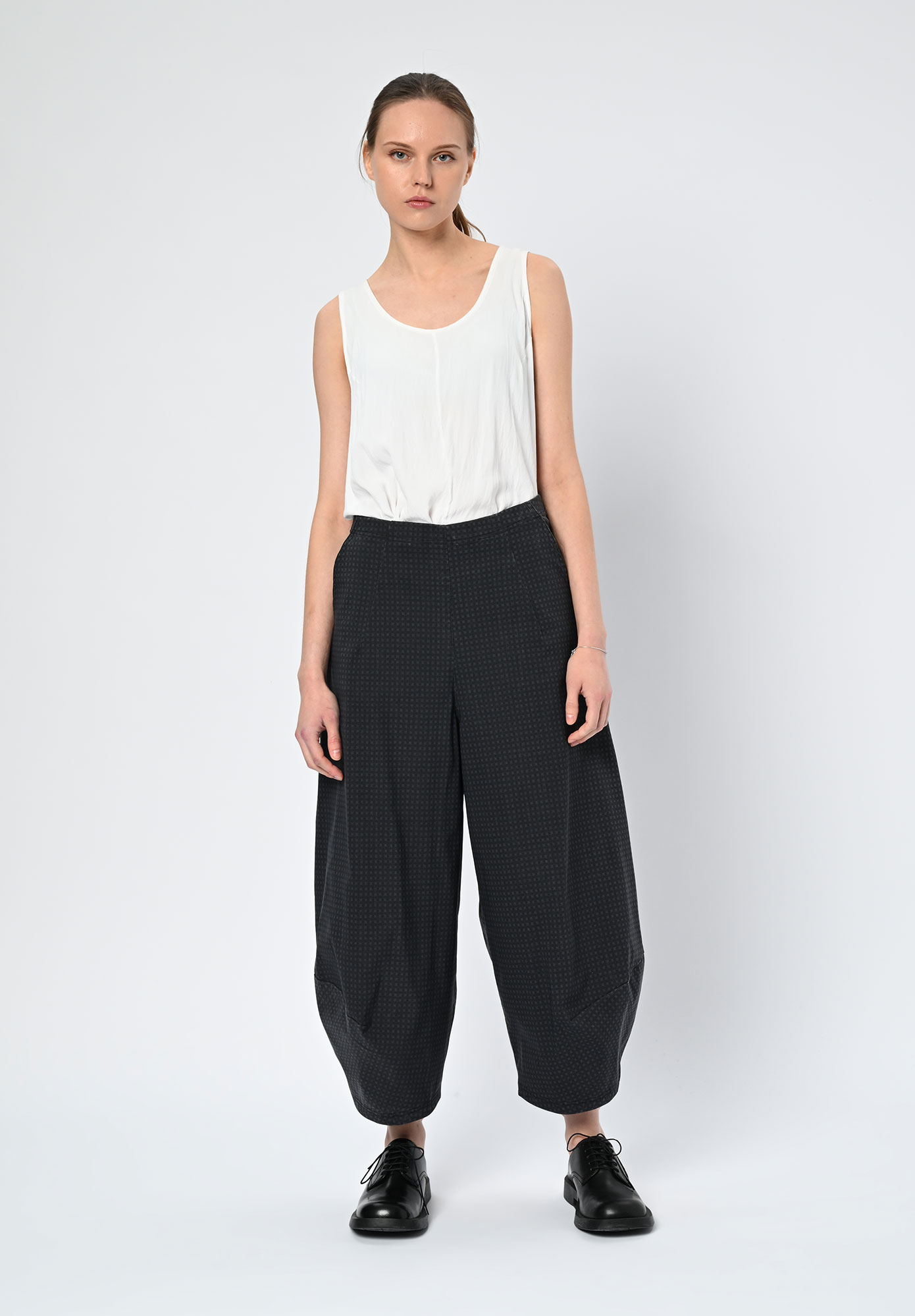 STUDIO RUNDHOLZ | BLACK LABEL - BALLOON LEG TROUSERS - BLACK CHECK