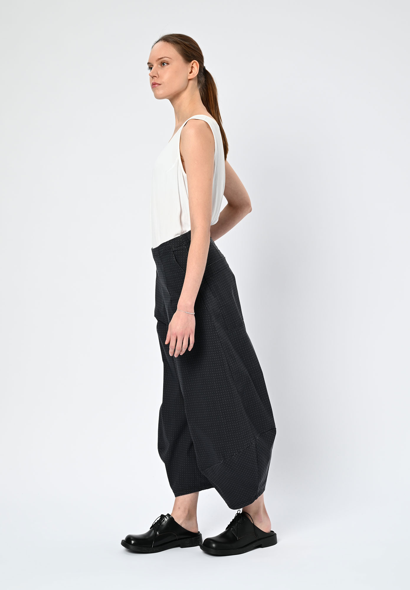STUDIO RUNDHOLZ | BLACK LABEL - BALLOON LEG TROUSERS - BLACK CHECK