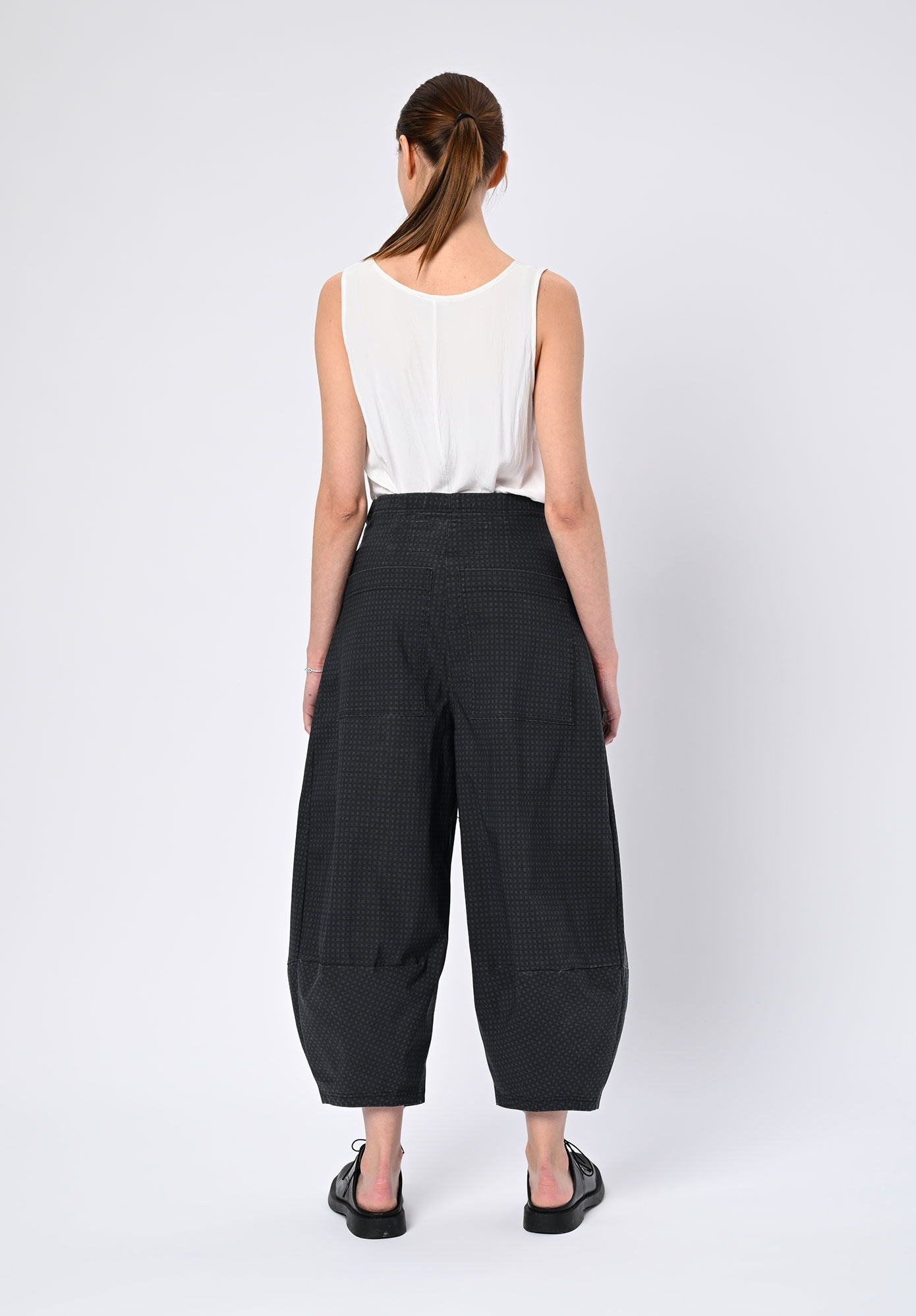 STUDIO RUNDHOLZ | BLACK LABEL - BALLOON LEG TROUSERS - BLACK CHECK