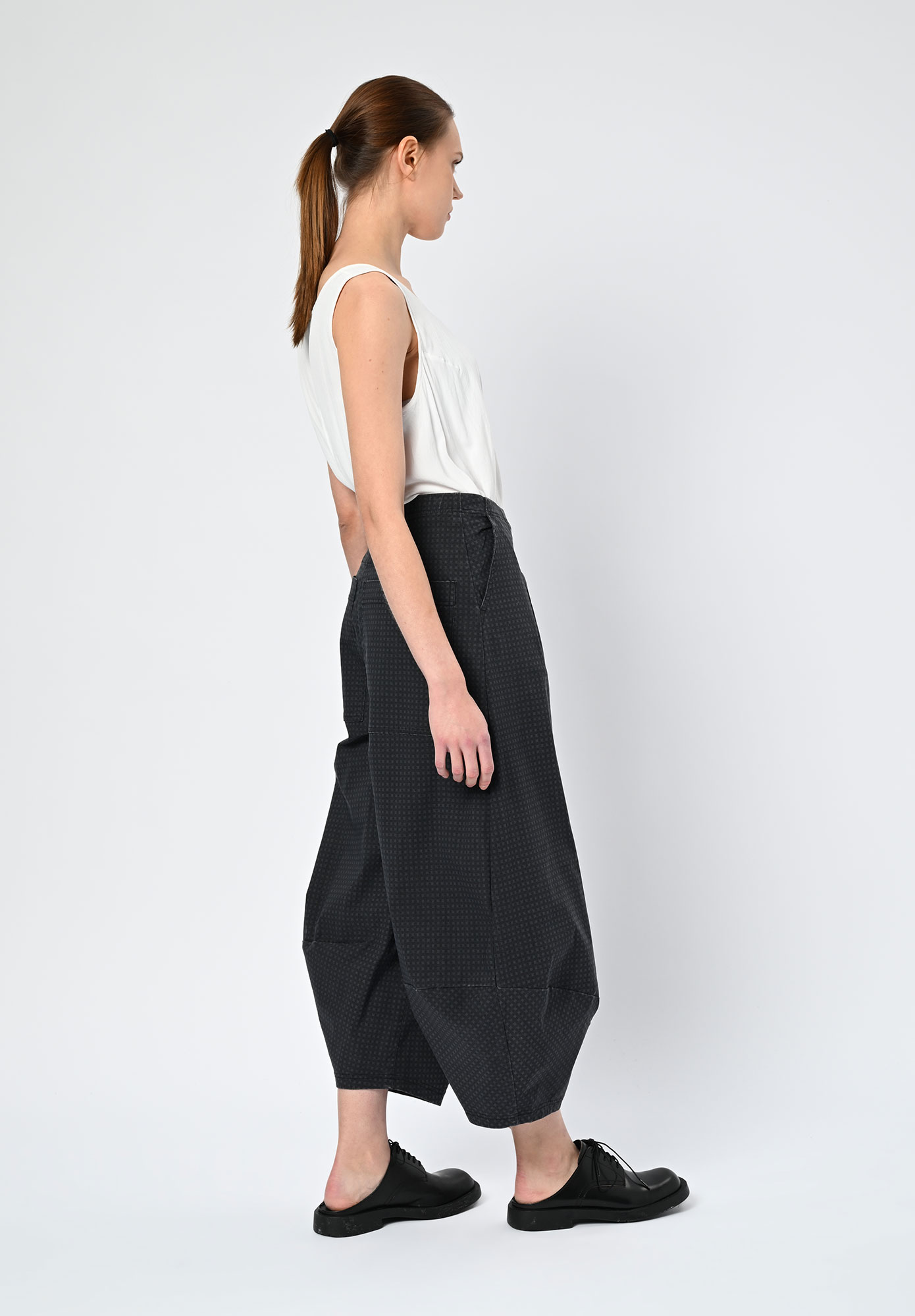 STUDIO RUNDHOLZ | BLACK LABEL - BALLOON LEG TROUSERS - BLACK CHECK