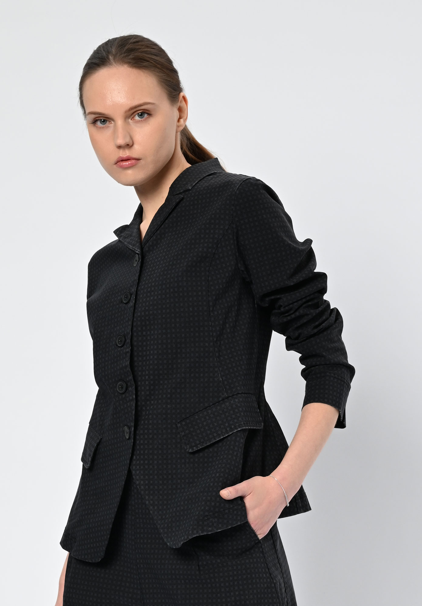STUDIO RUNDHOLZ | BLACK LABEL - FITTED JACKET PRINT - BLACK CHECK