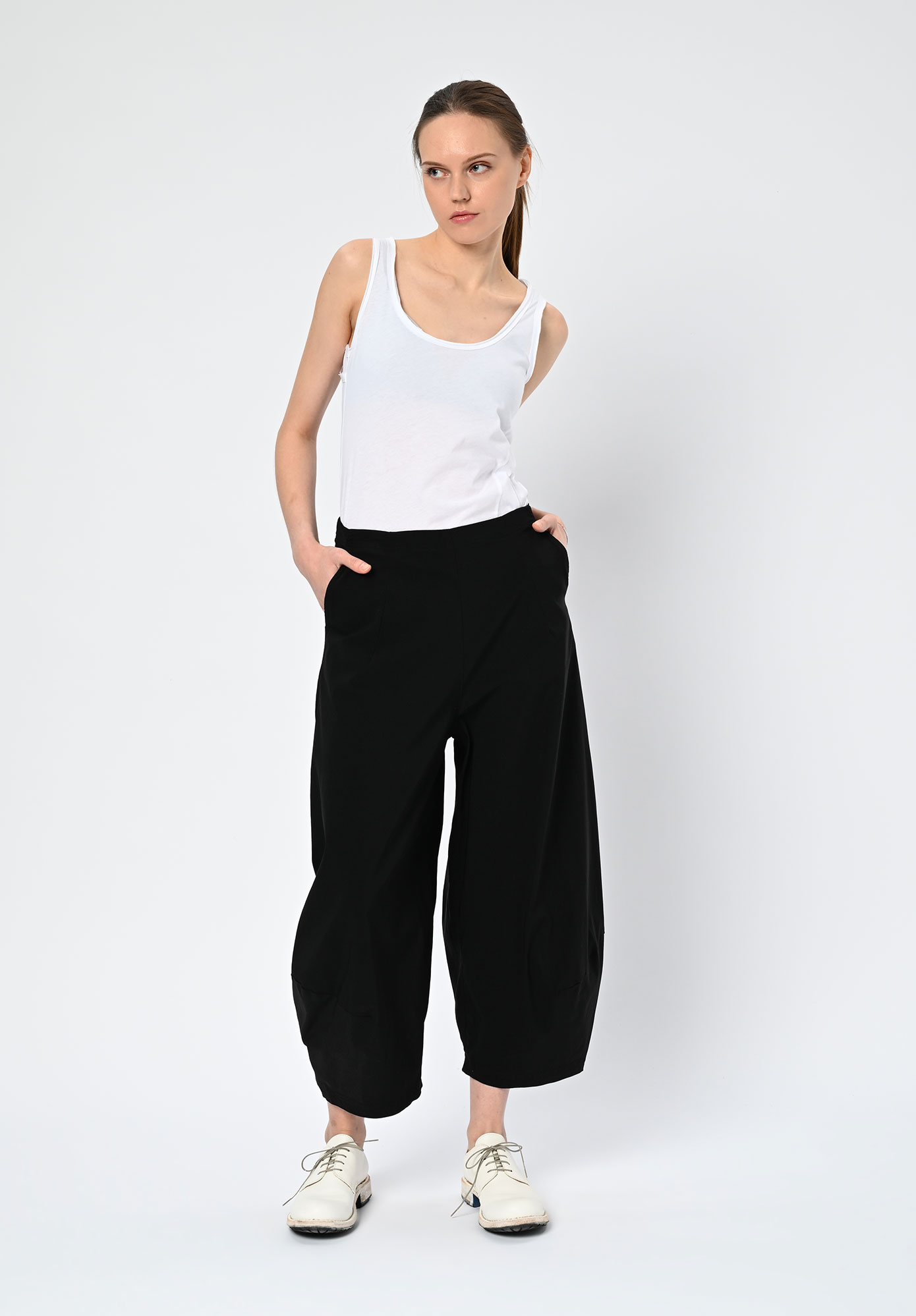STUDIO RUNDHOLZ | BLACK LABEL - BALLOON LEG TROUSERS PLAIN - BLACK