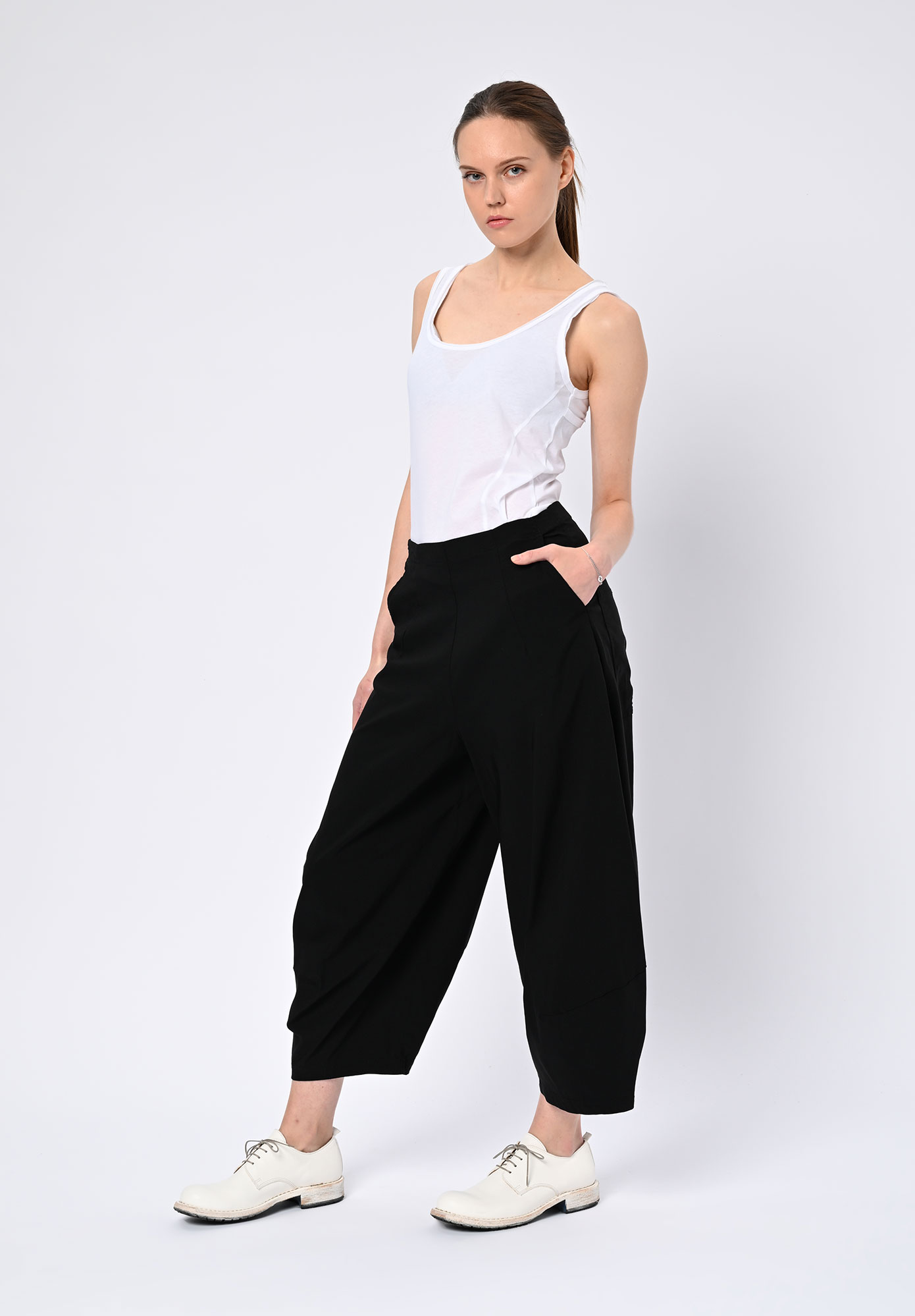 STUDIO RUNDHOLZ | BLACK LABEL - BALLOON LEG TROUSERS PLAIN - BLACK